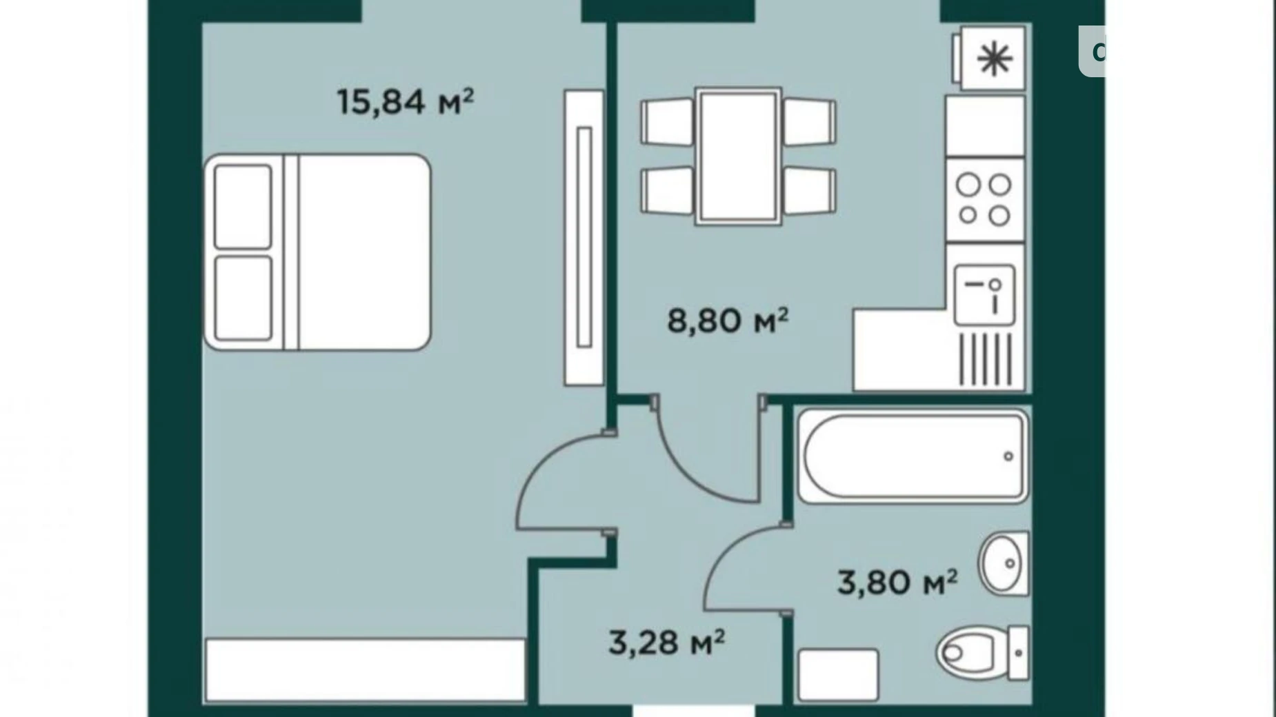 Продается 1-комнатная квартира 35.8 кв. м в Буче, ул. Саломеи Крушельницкой - фото 3