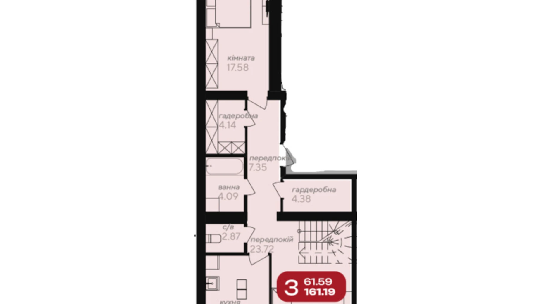 Продается 4-комнатная квартира 161.19 кв. м в Полтаве, цена: 132636 $ - фото 2