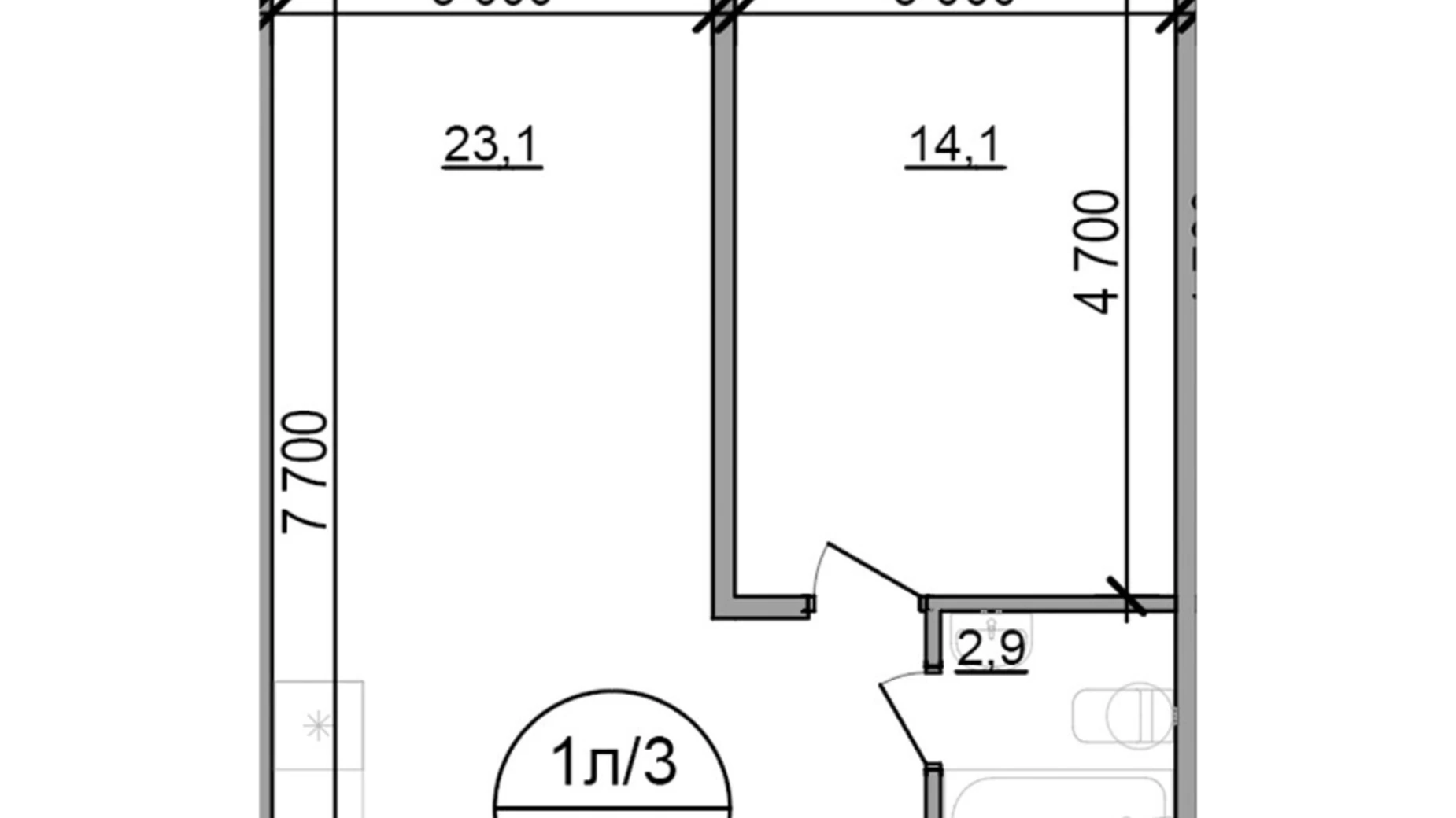 Продается 1-комнатная квартира 46.1 кв. м в Басовке, Кольцевая дор. - фото 2