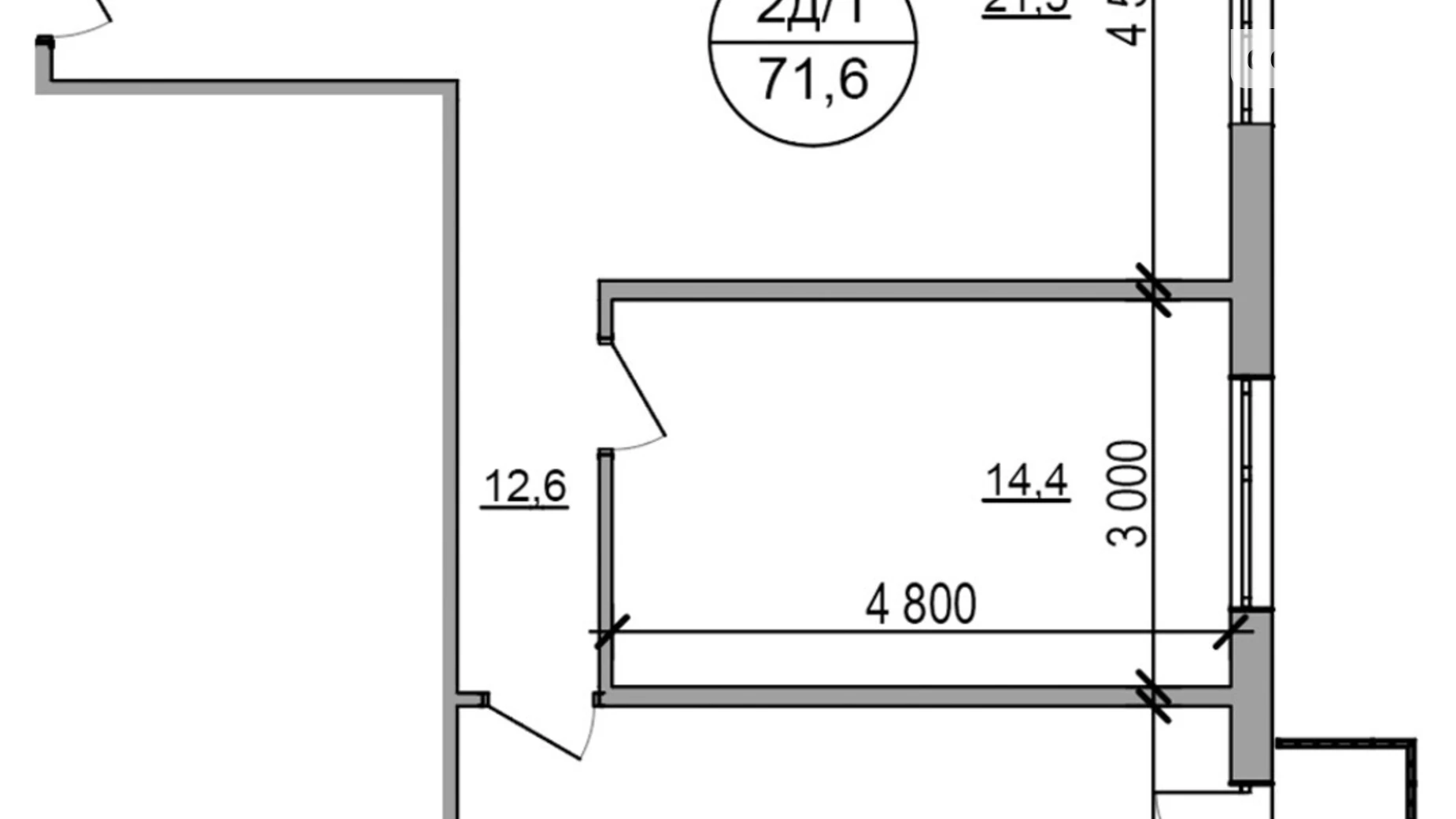 Продается 2-комнатная квартира 71.6 кв. м в Басовке, Кольцевая дор. - фото 2