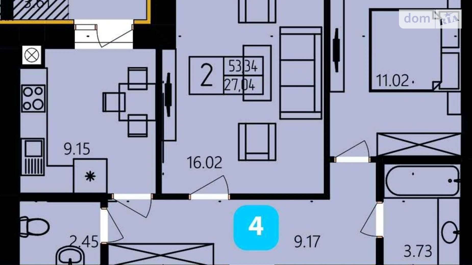 Продается 2-комнатная квартира 55.89 кв. м в Хмельницком, ул. Степана Бандеры, 36 - фото 5