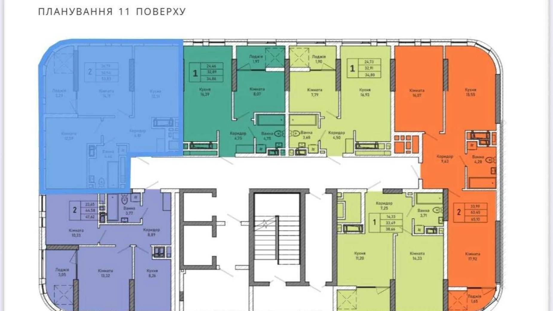 Продается 1-комнатная квартира 53.8 кв. м в Львове, ул. Миколайчука, 38 корпус 1 - фото 3