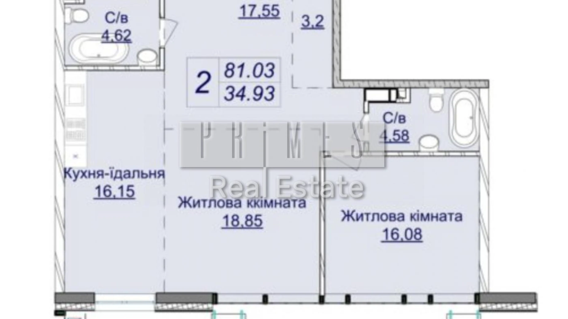 Продається 2-кімнатна квартира 81.03 кв. м у Києві, вул. Андрія Верхогляда(Драгомирова), 20А - фото 2