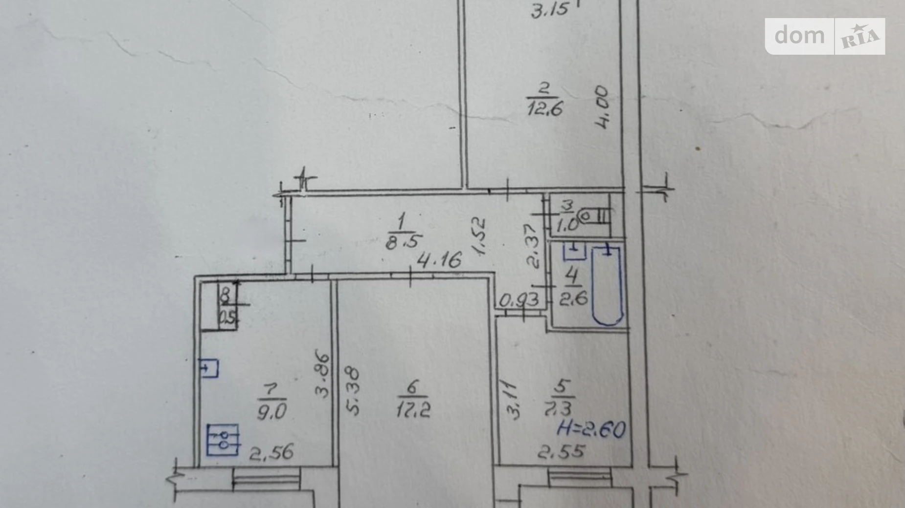 Продається 3-кімнатна квартира 62.8 кв. м у Полтаві, вул. Чураївни, 3/2 - фото 2