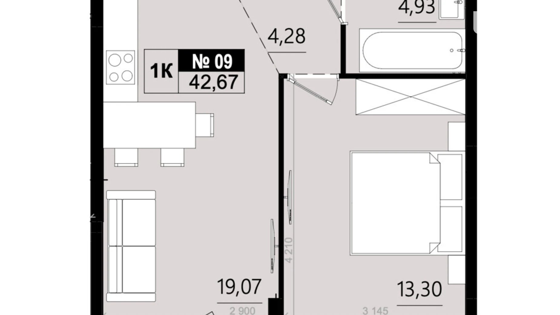 Продается 1-комнатная квартира 42.67 кв. м в Солонке, ул. Стрыйская, 1М - фото 5