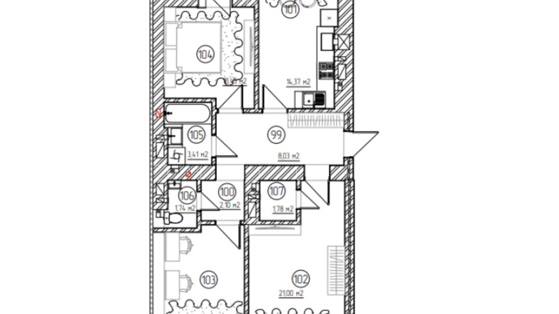 Продается 3-комнатная квартира 82.84 кв. м в Ровно, ул. Василия Червония(Гагарина) - фото 2