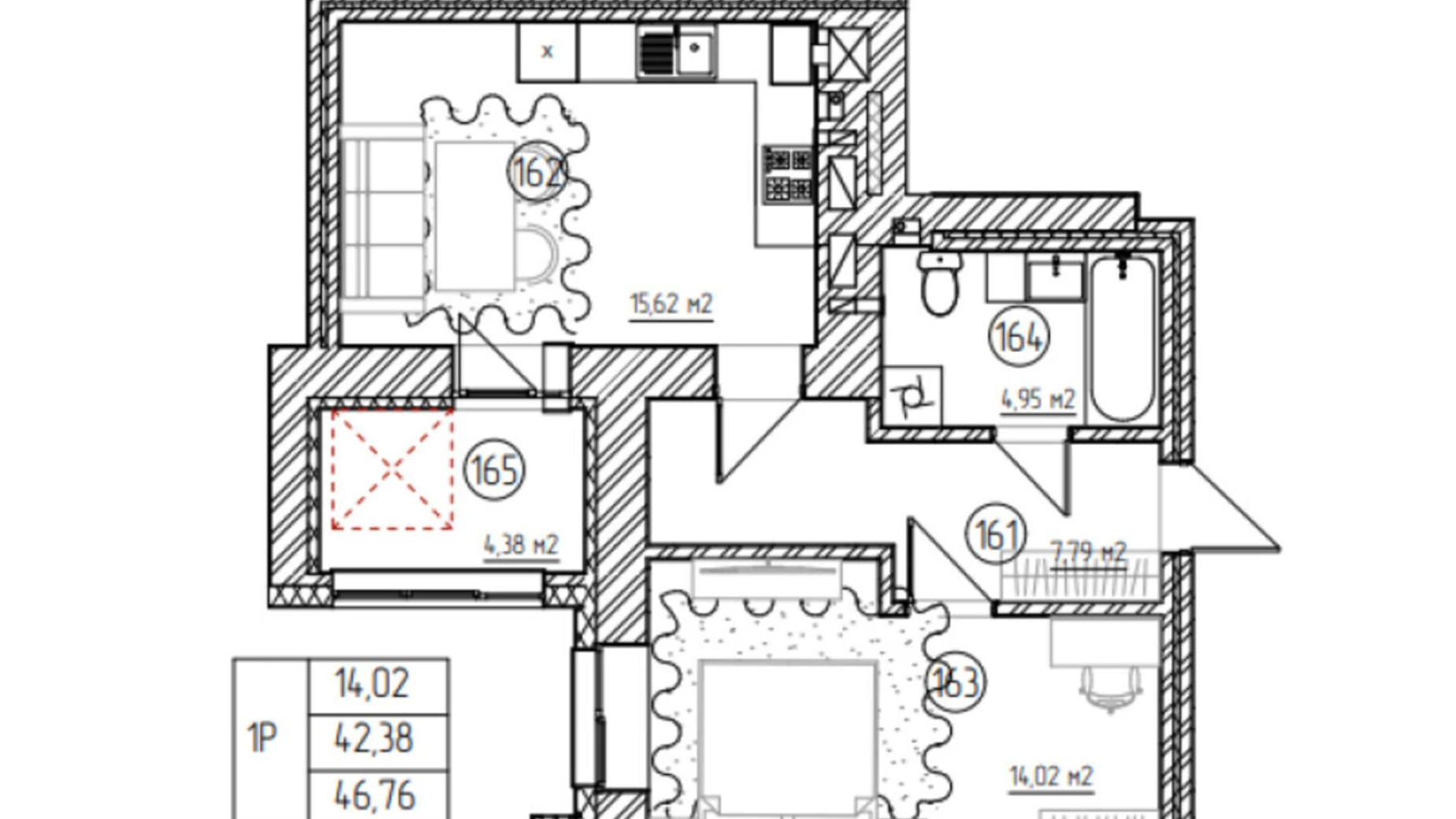 Продается 1-комнатная квартира 46.76 кв. м в Ровно, ул. Василия Червония(Гагарина) - фото 2