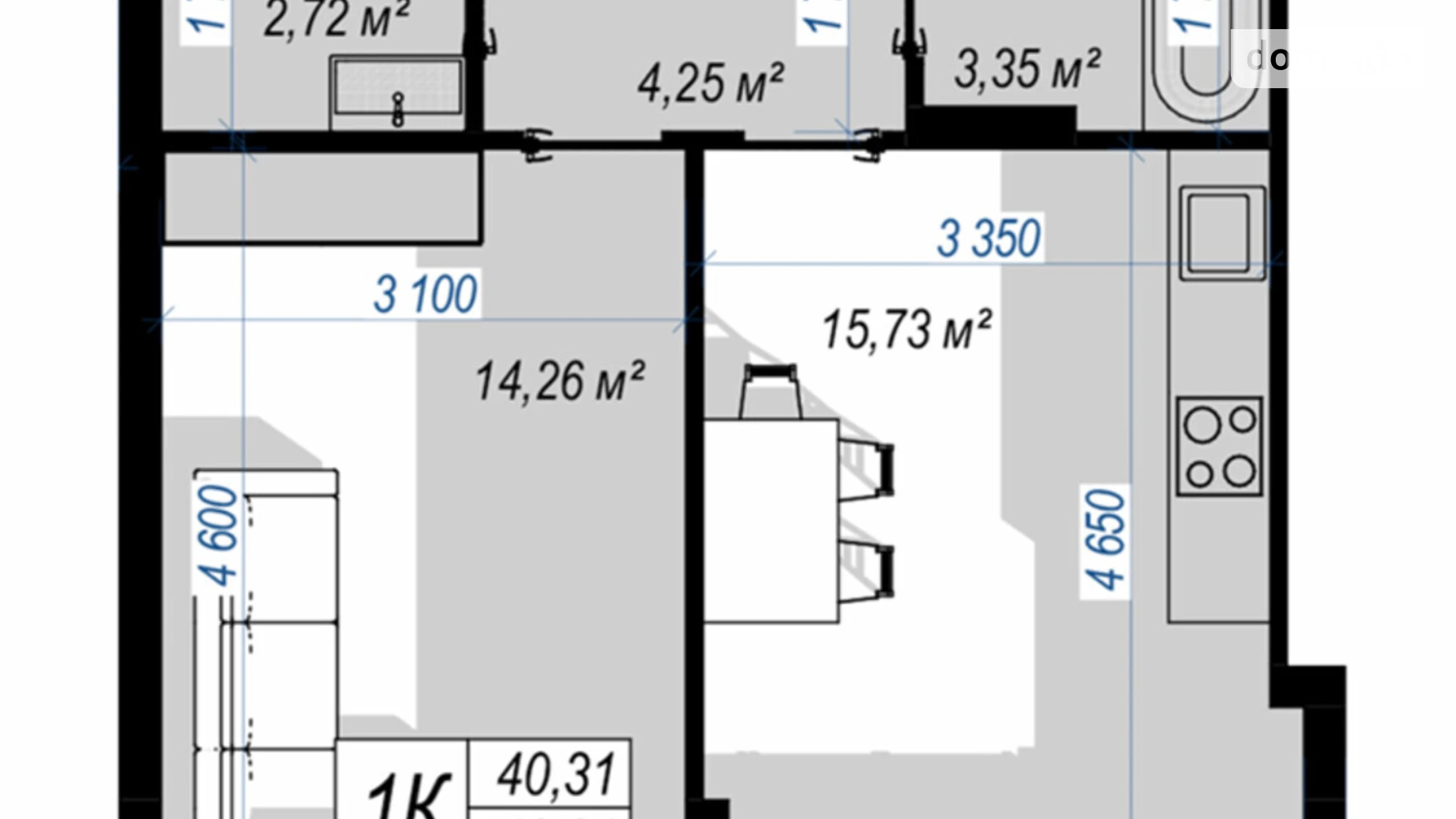 Продается 2-комнатная квартира 40 кв. м в Ивано-Франковске, ул. Химиков, 92 - фото 2