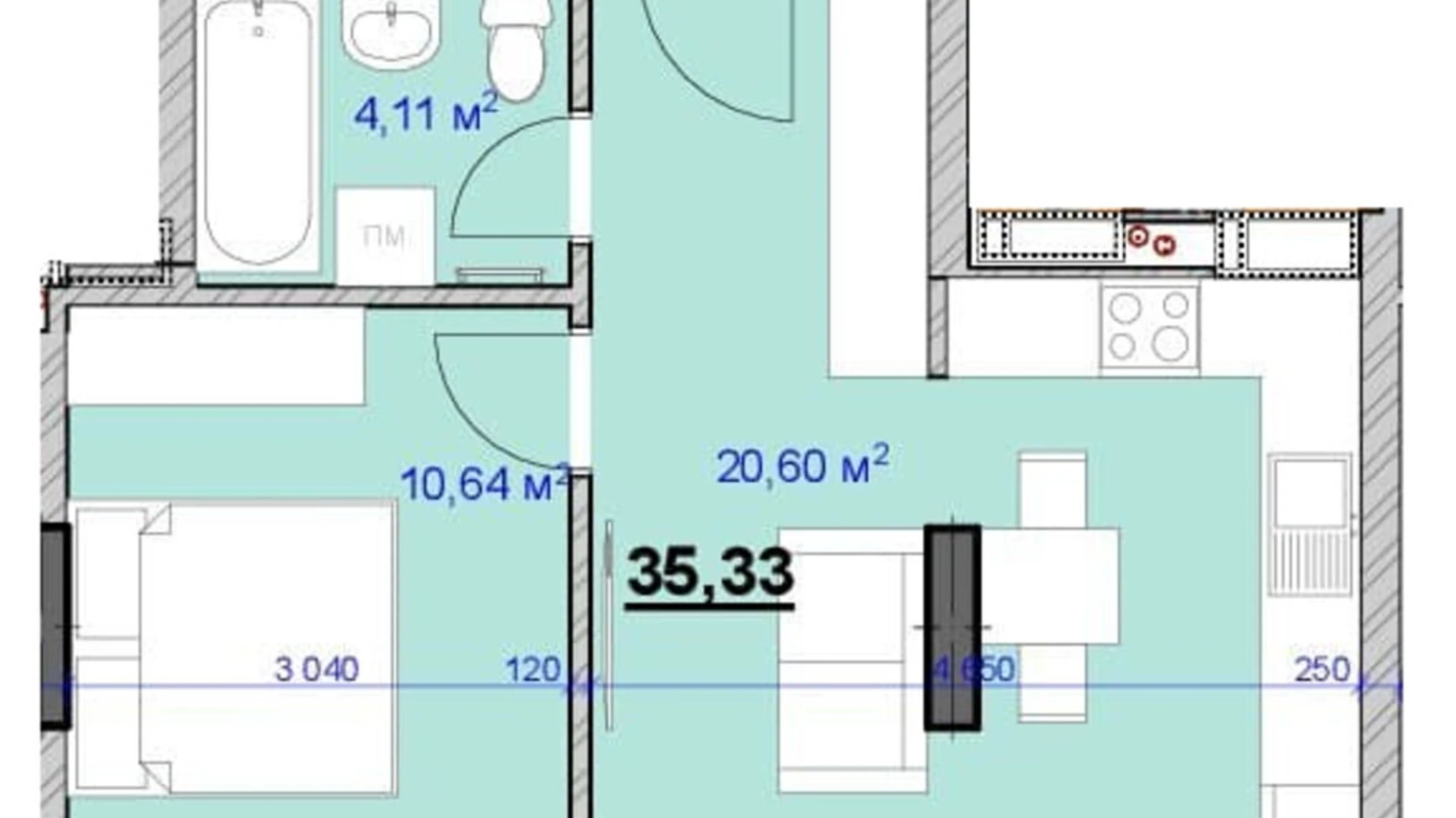 Продается 1-комнатная квартира 35 кв. м в Ивано-Франковске, ул. Целевича Юлиана, 36А - фото 2