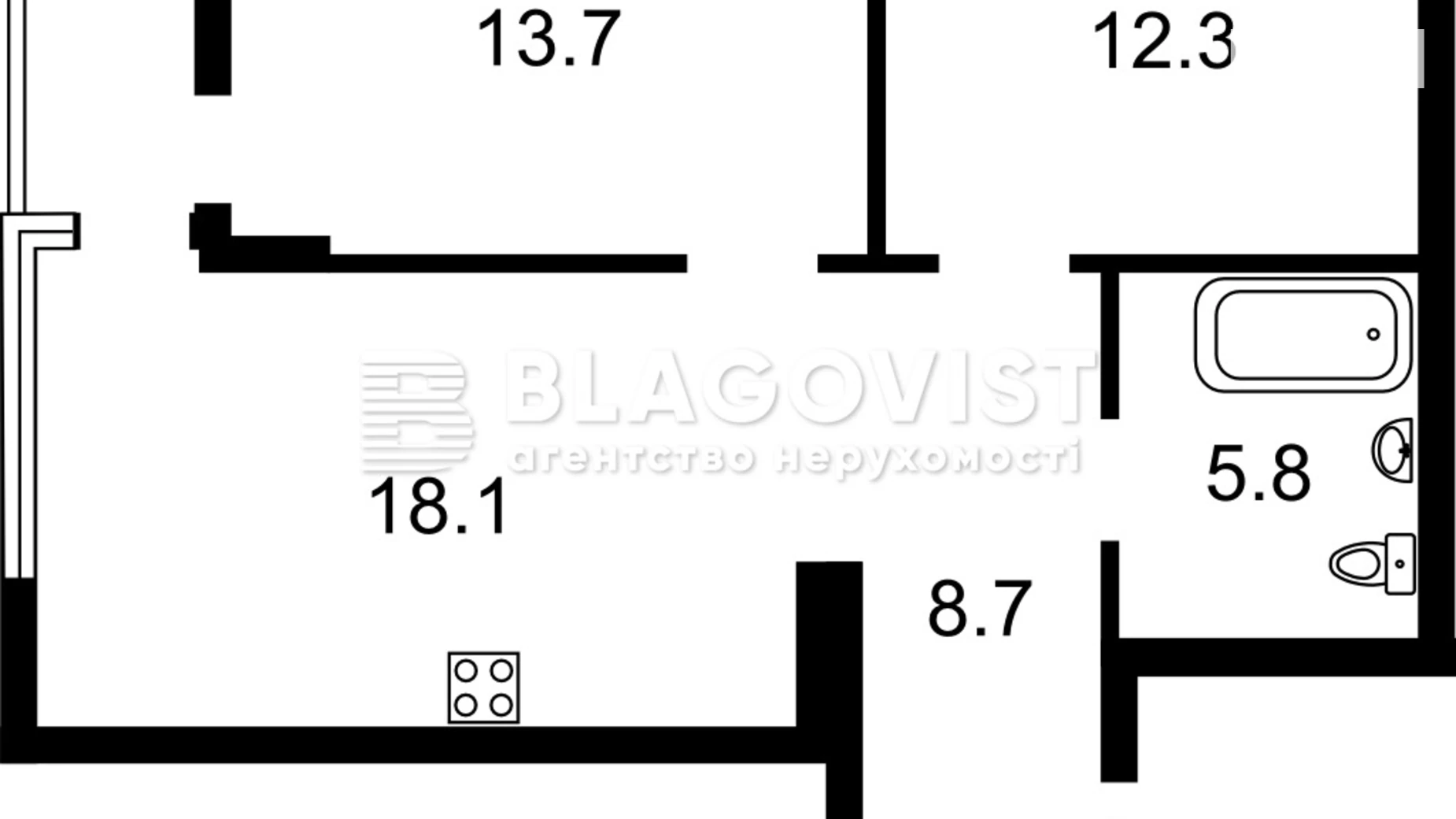 Продается 2-комнатная квартира 60.3 кв. м в Киеве, ул. Александра Олеся, 7 - фото 3