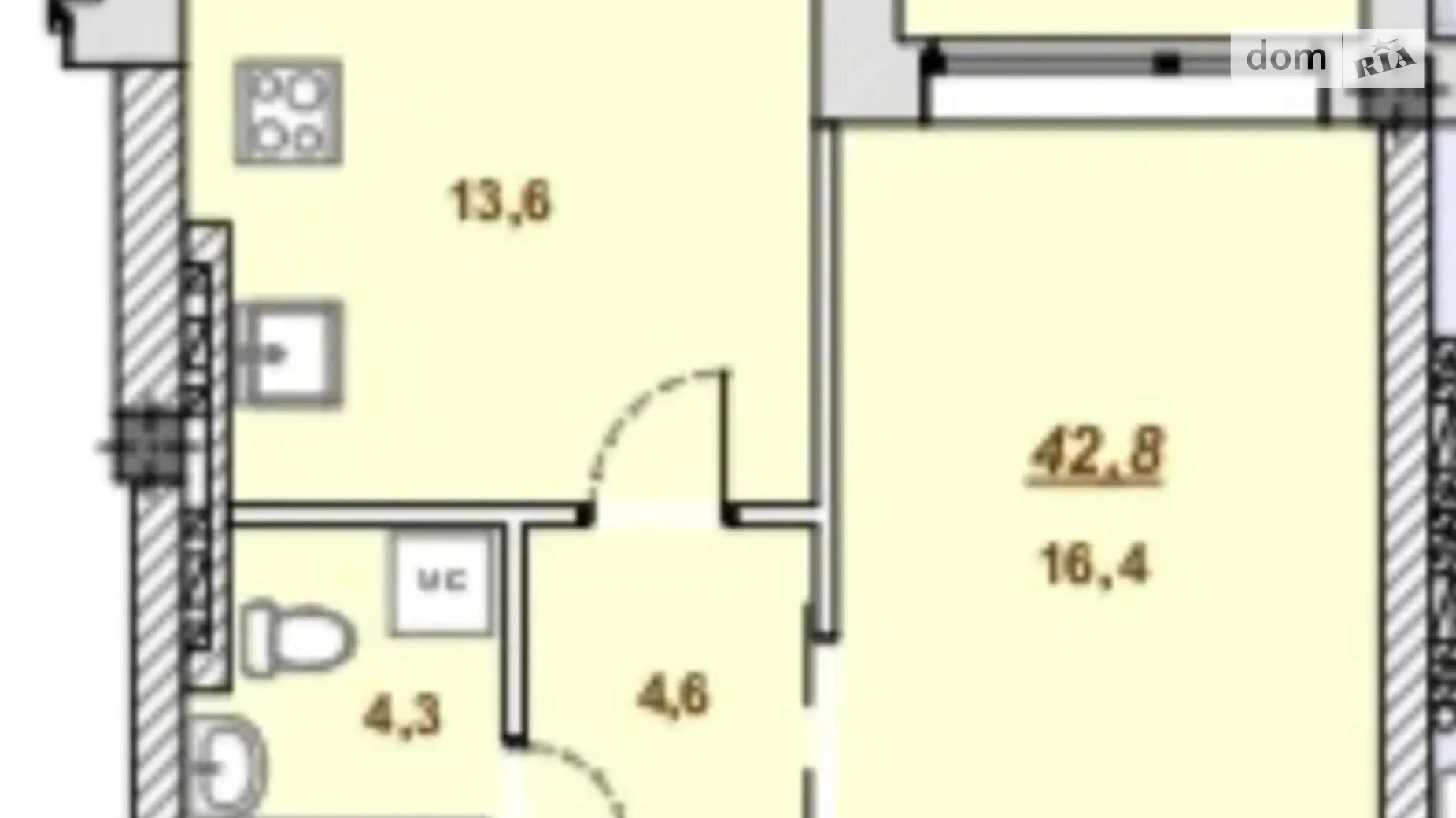 Продается 1-комнатная квартира 44.9 кв. м в Днепре, пер. Добровольцев, 3 - фото 3