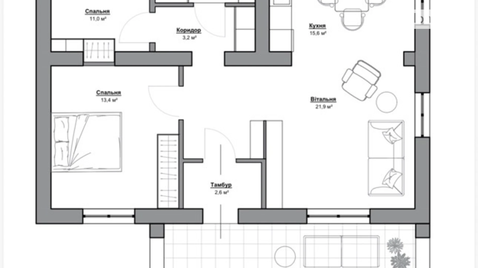 Продается одноэтажный дом 74.7 кв. м с гаражом, цена: 137000 $ - фото 2