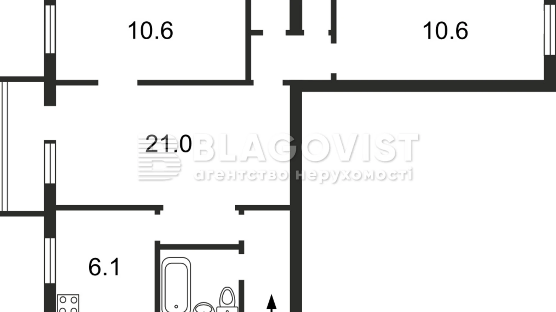 Продается 3-комнатная квартира 56.5 кв. м в, цена: 68000 $ - фото 3