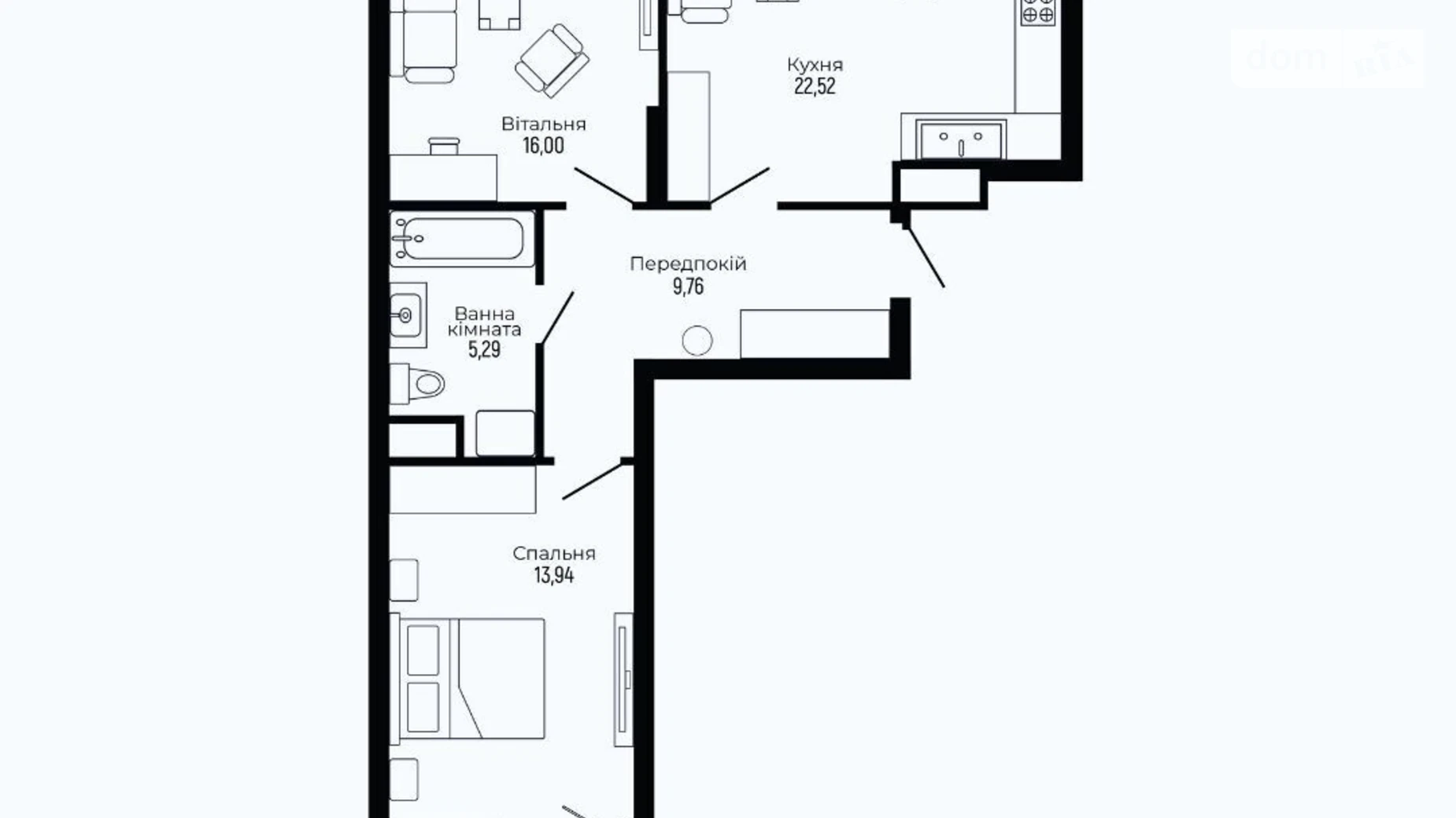Продается 2-комнатная квартира 70.31 кв. м в Трускавце, ул. Роксоланы, 17А - фото 2