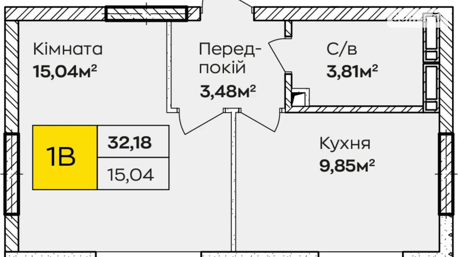 Продается 1-комнатная квартира 32 кв. м в Киеве, ул. Ивана Кочерги, 17А - фото 2