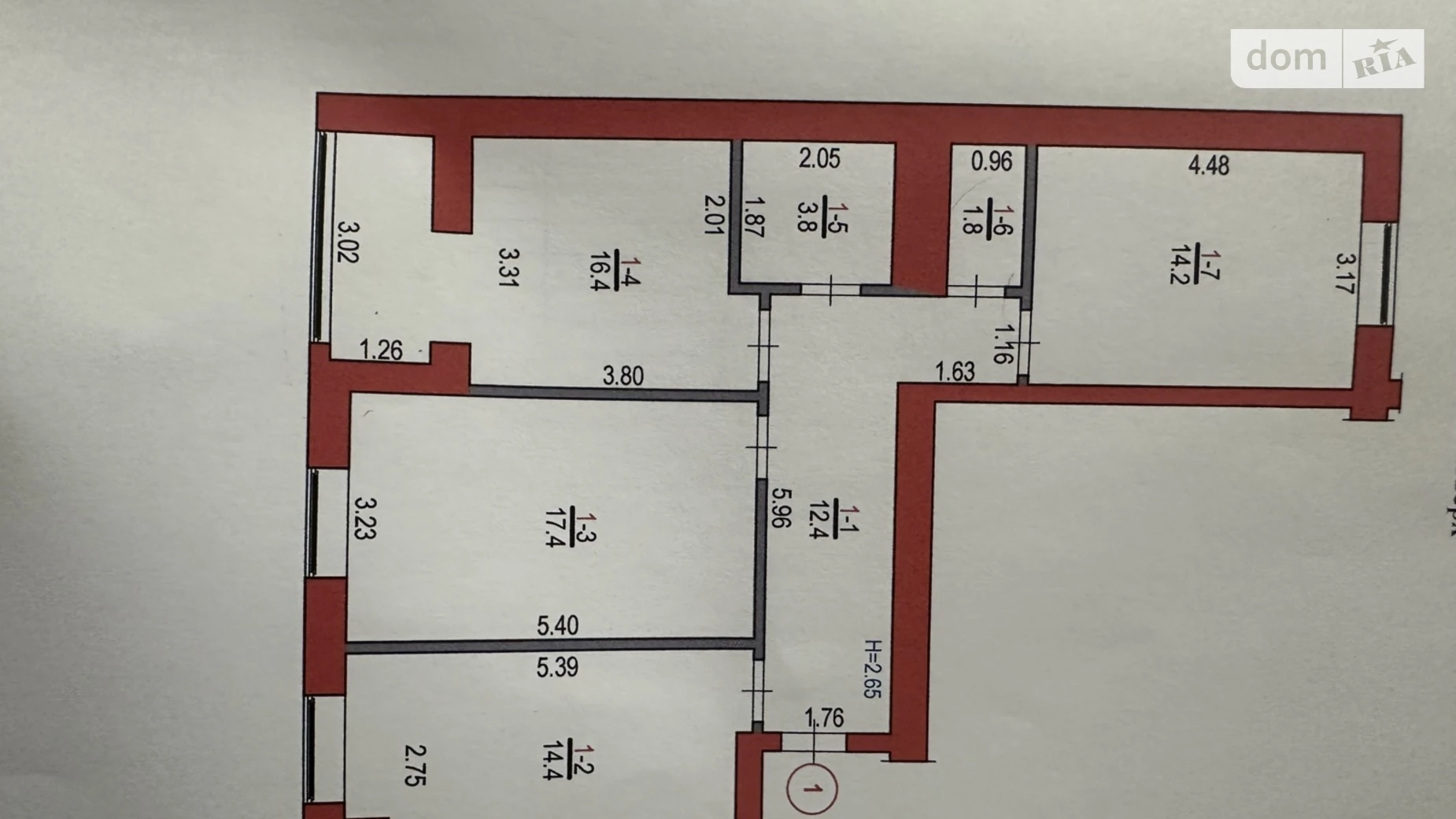 3-комнатная квартира 80.4 кв. м в Луцке, ул. Владимира Ивасюка(Даньшина), 52 - фото 2