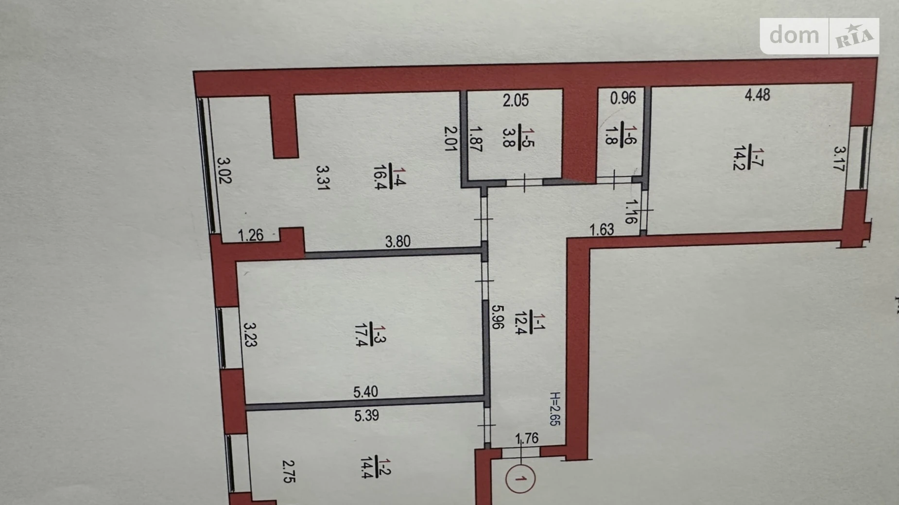 3-комнатная квартира 80.4 кв. м в Луцке, ул. Владимира Ивасюка(Даньшина), 52 - фото 3