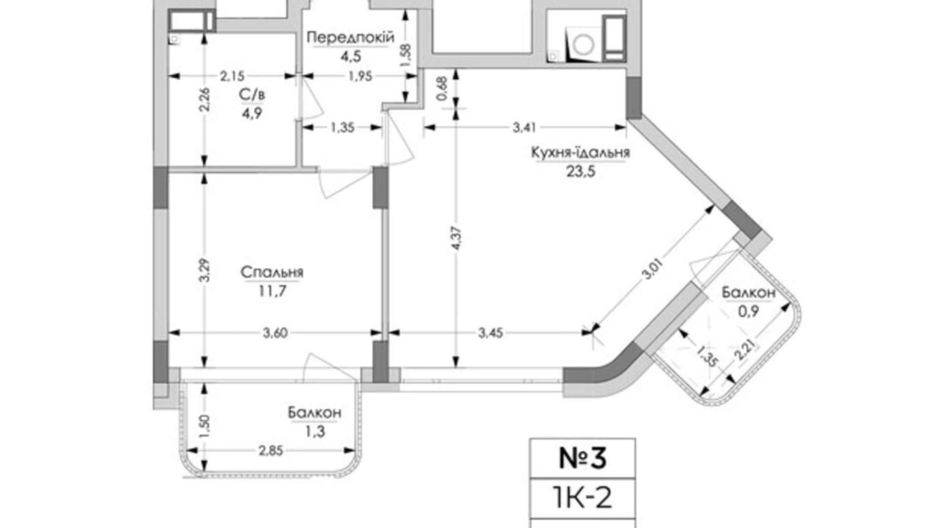 Продается 1-комнатная квартира 46.8 кв. м в Львове, ул. Вячеслава Липинского - фото 2