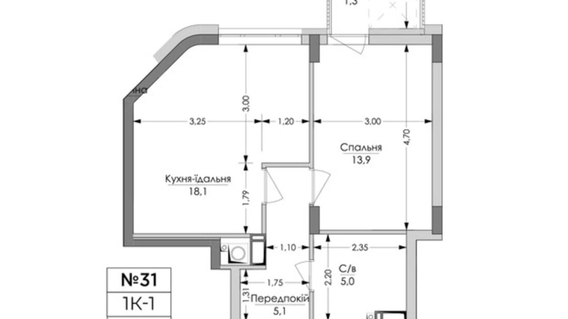 Продается 1-комнатная квартира 43.4 кв. м в Львове, ул. Вячеслава Липинского - фото 2