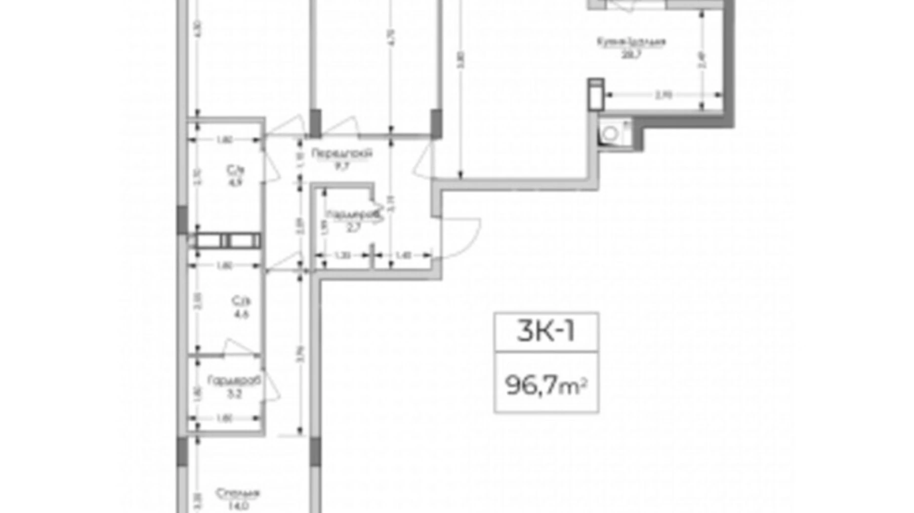 Продается 3-комнатная квартира 96.7 кв. м в Львове, ул. Вячеслава Липинского - фото 2