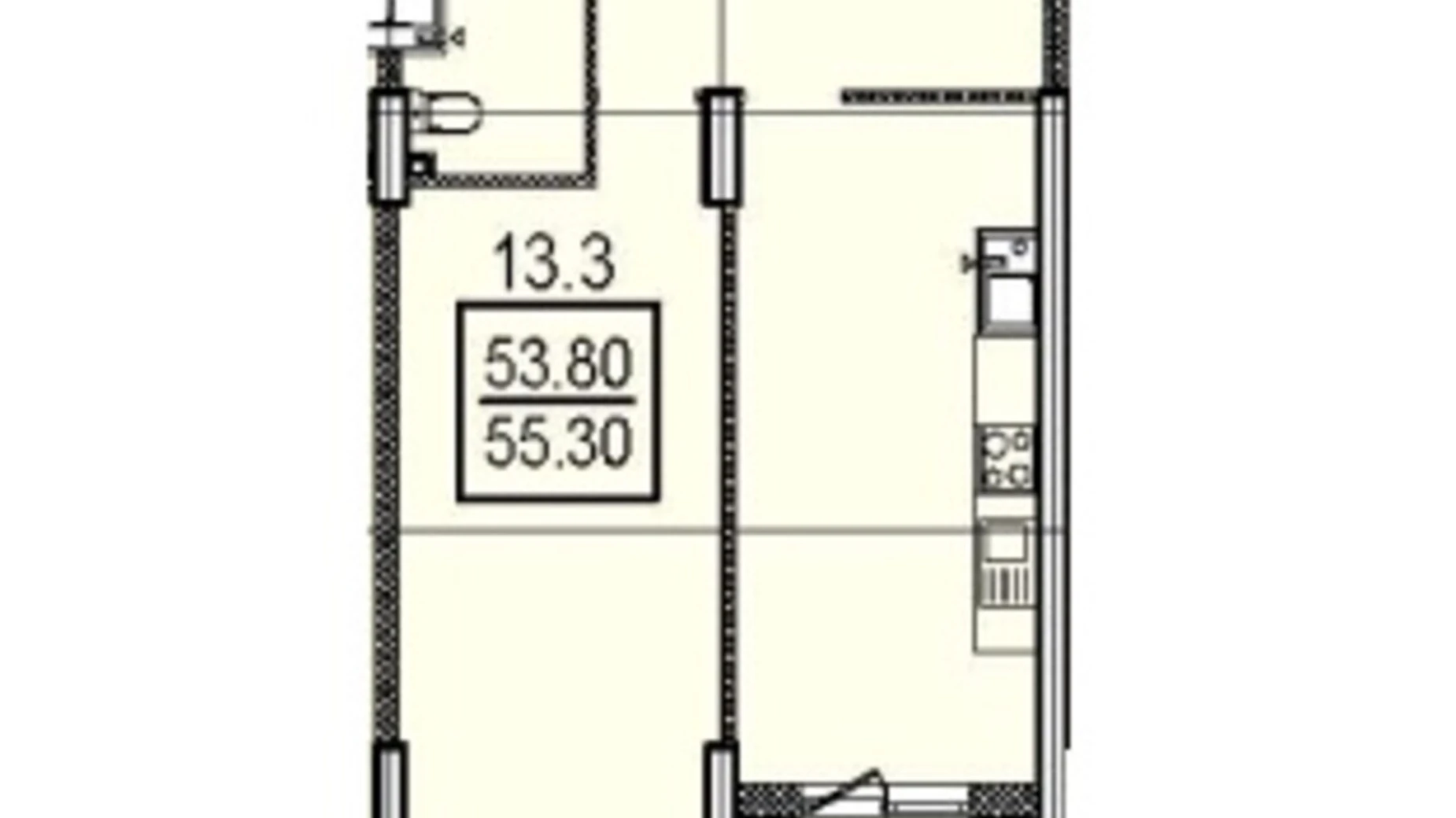 Продается 1-комнатная квартира 55.3 кв. м в Одессе, ул. Дача Ковалевского, 5 - фото 2