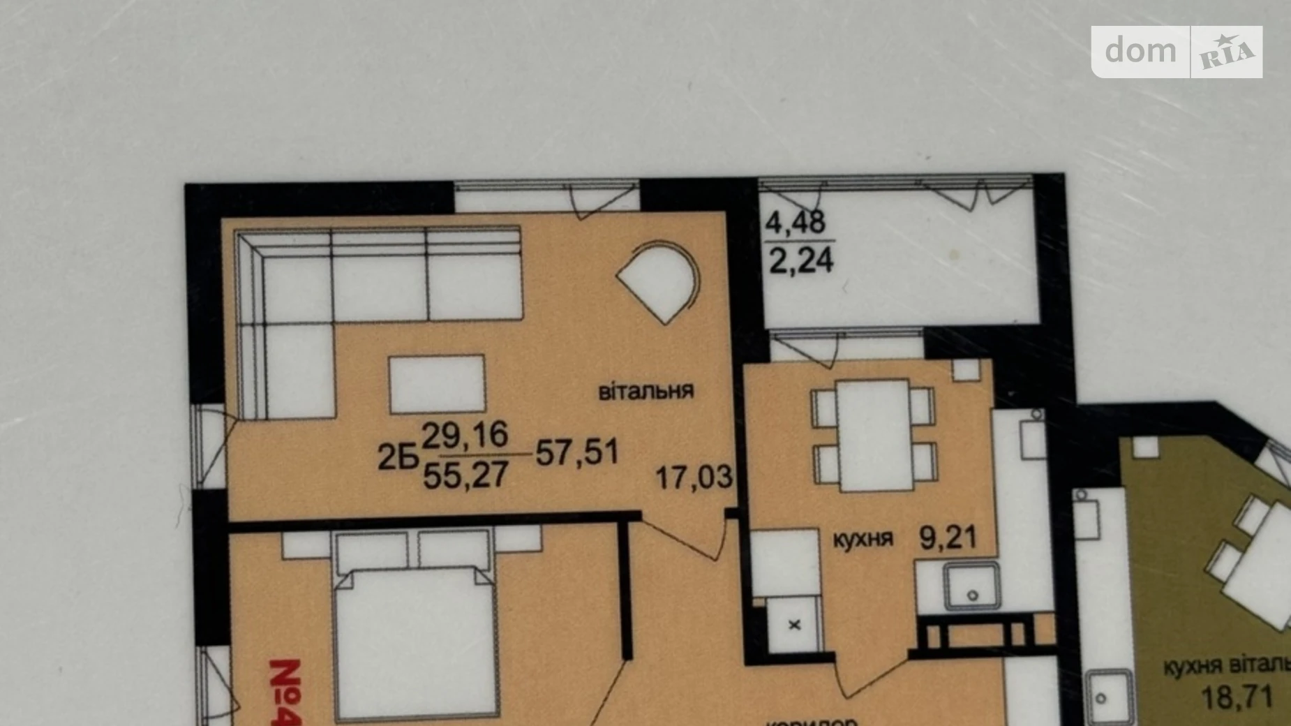 2-комнатная квартира 58 кв. м в Тернополе, ул. Смакулы, 1Б - фото 4