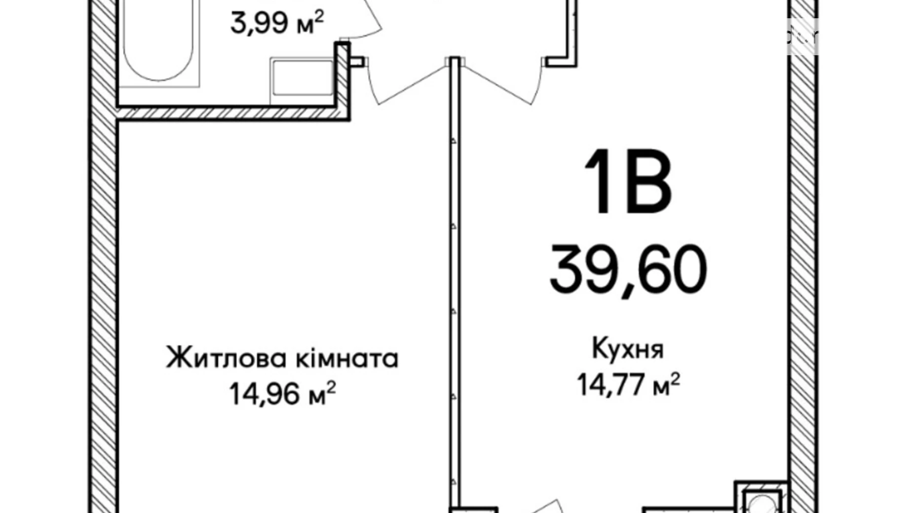 Продается 1-комнатная квартира 40 кв. м в Ирпене, ул. Ольги Кобылянской(Достоевского), 1В/15 - фото 2