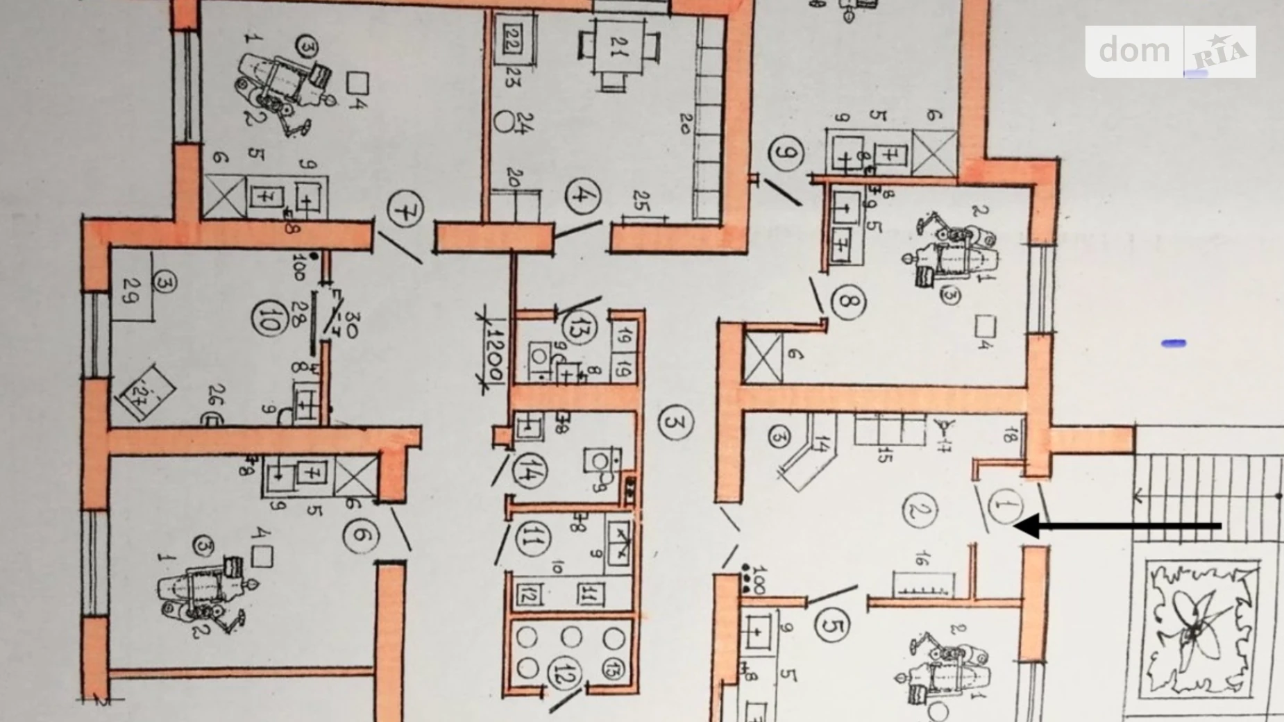 Сдается в аренду помещения свободного назначения 194 кв. м в 9-этажном здании, цена: 45000 грн - фото 2