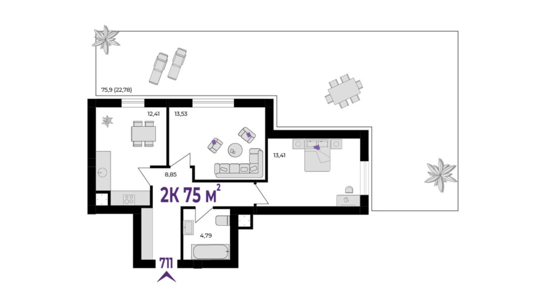 Продается 2-комнатная квартира 75 кв. м в Волчинце, ул. Тараса Шевченко, 115 - фото 5