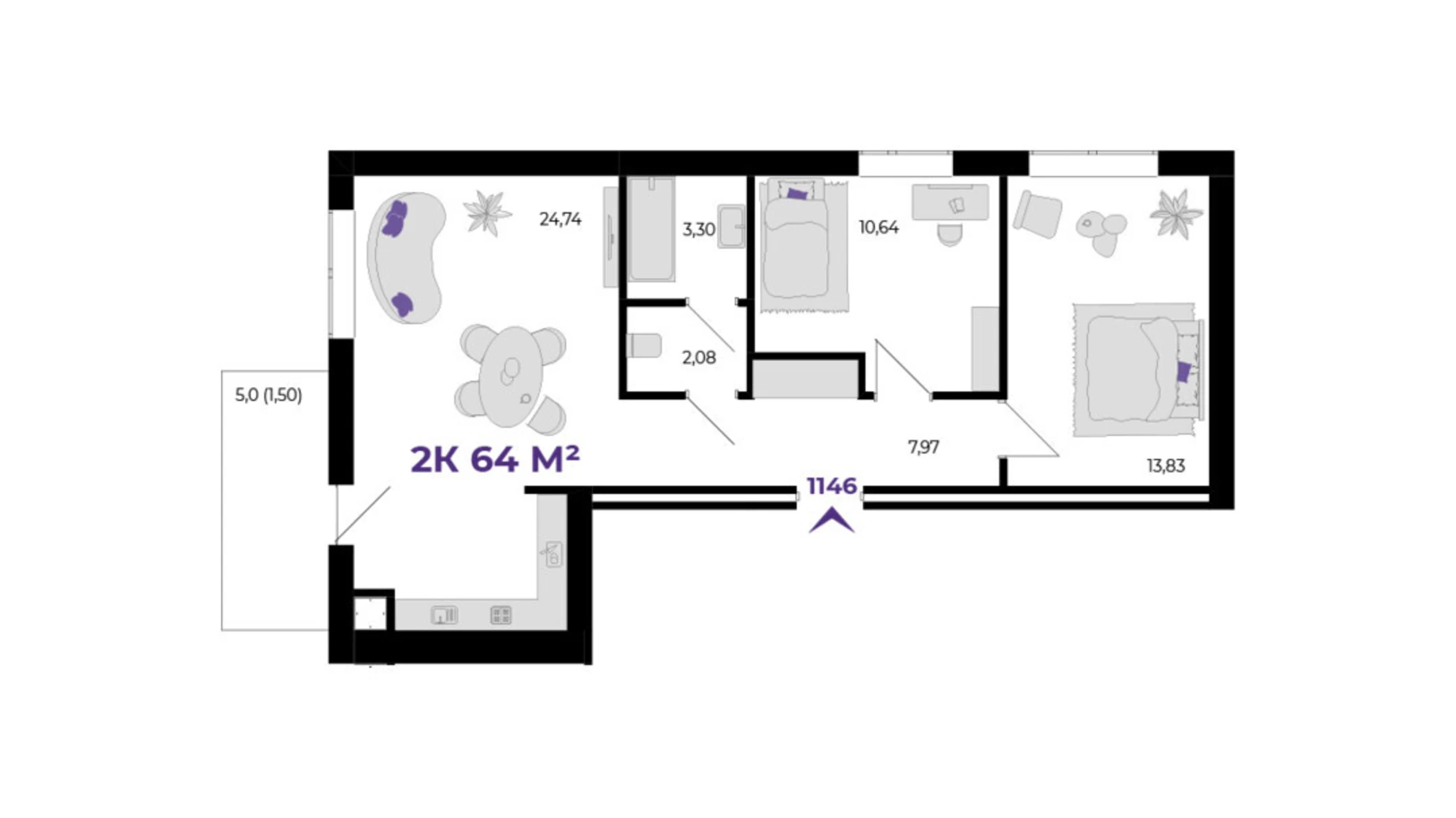 Продается 2-комнатная квартира 64 кв. м в Волчинце, ул. Тараса Шевченко, 115 - фото 5