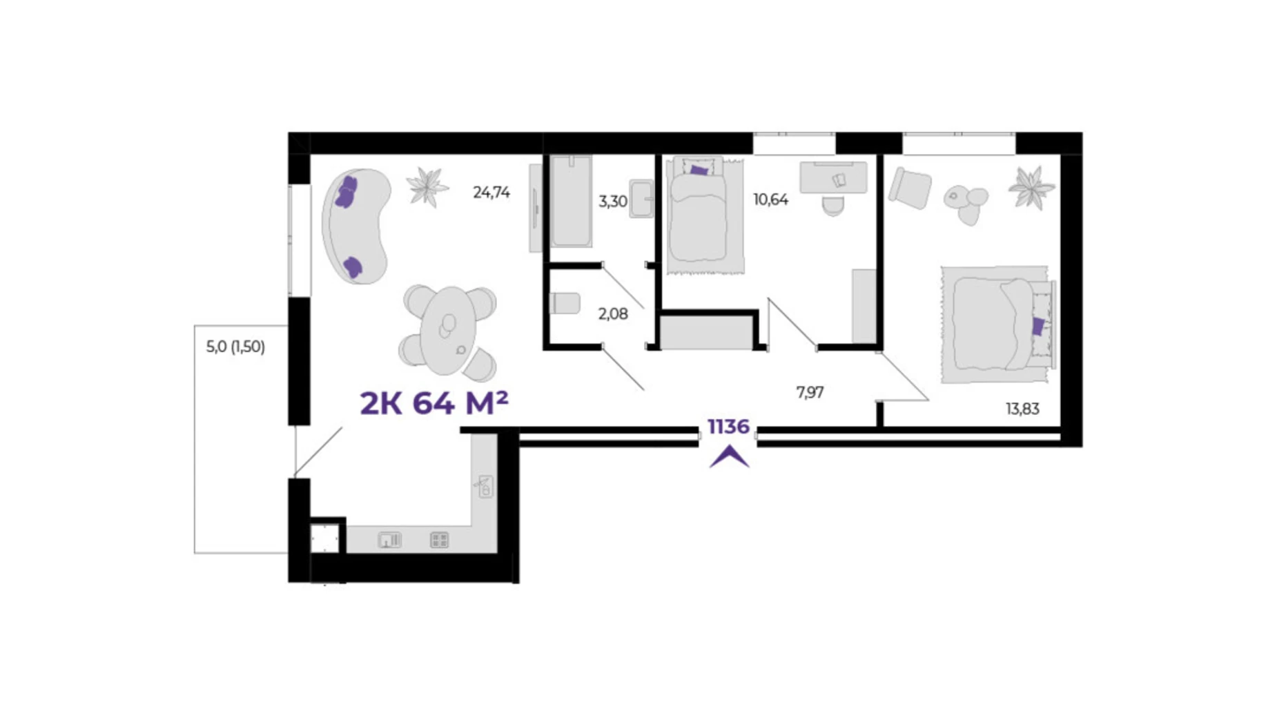 Продается 2-комнатная квартира 64 кв. м в Волчинце, ул. Тараса Шевченко, 115 - фото 5