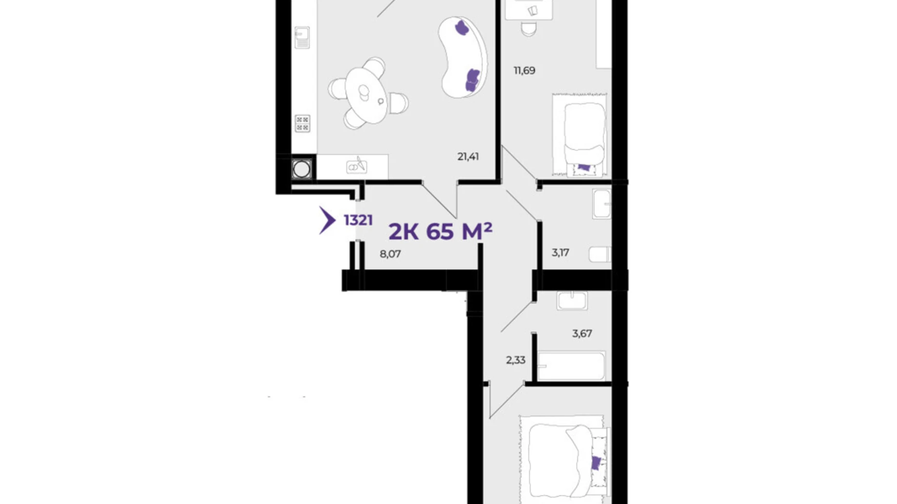 Продается 2-комнатная квартира 65 кв. м в Волчинце, ул. Тараса Шевченко, 115 - фото 5
