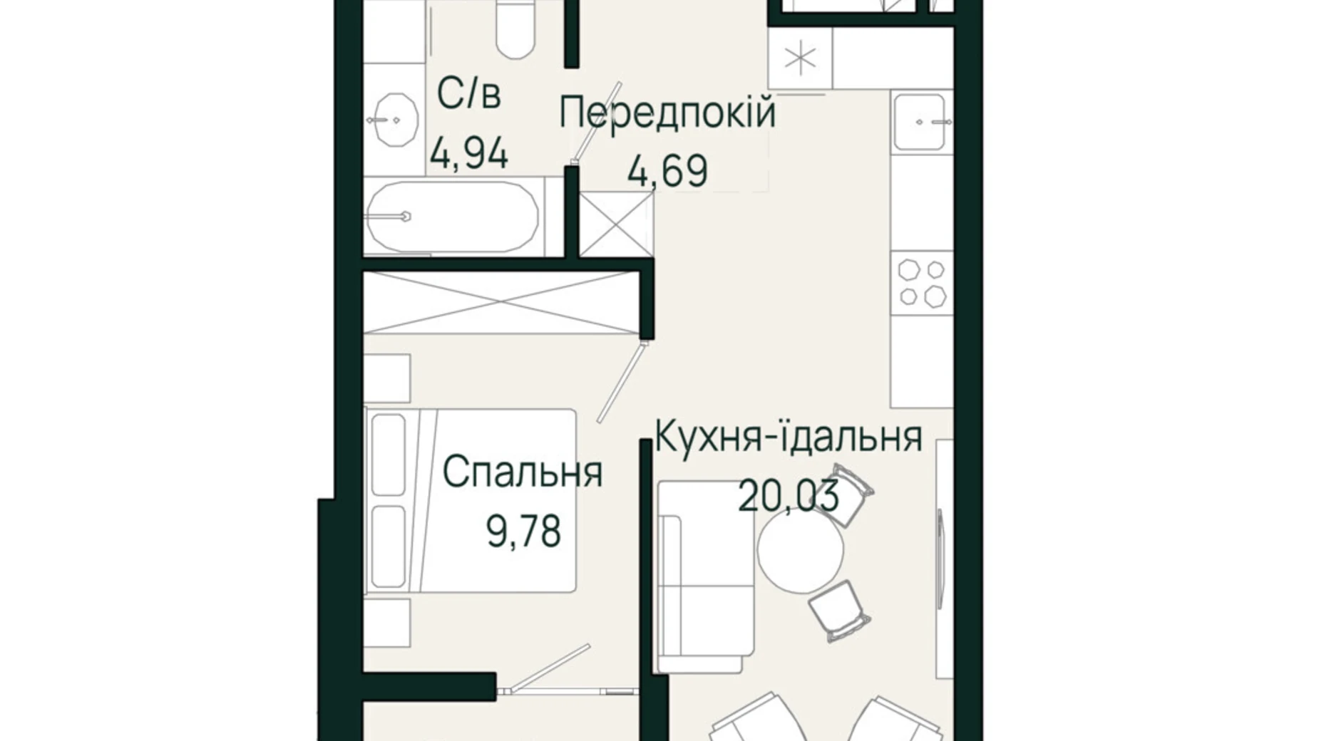 Продается 1-комнатная квартира 43.34 кв. м в Сокольниках, ул. Героев Крут - фото 2