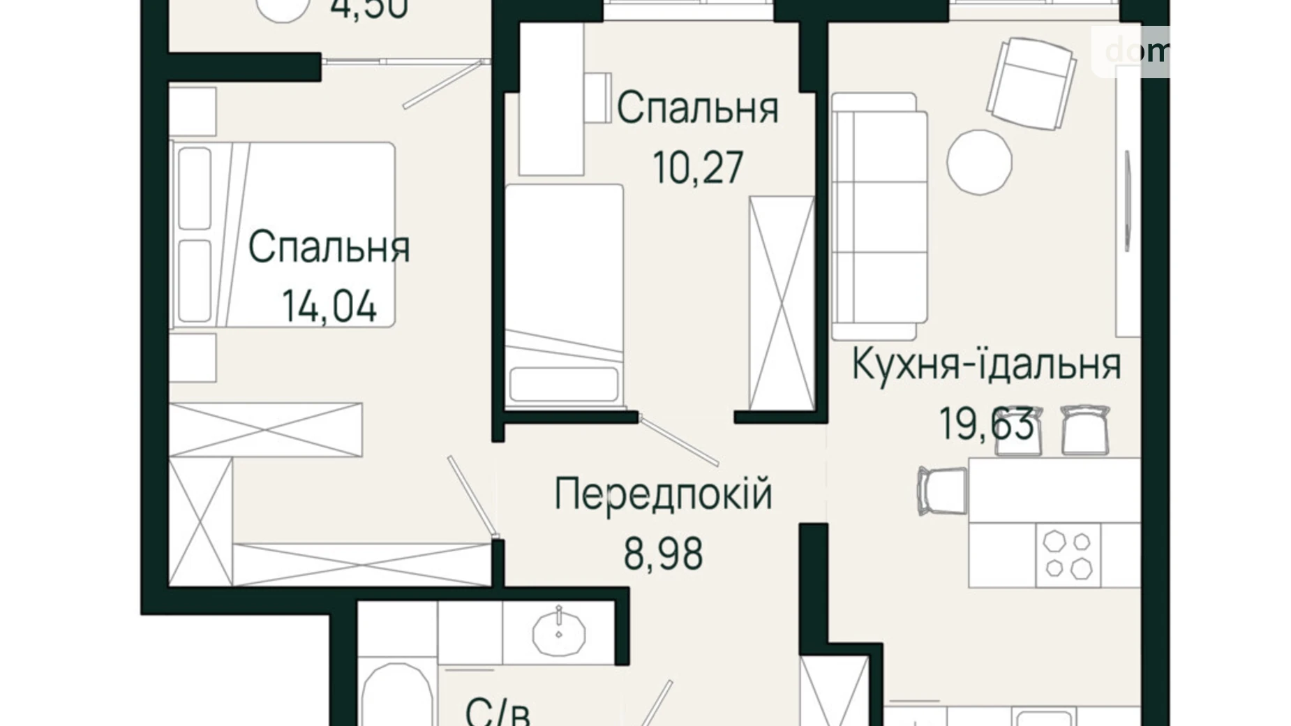 Продается 2-комнатная квартира 62.77 кв. м в Сокольниках, ул. Героев Крут - фото 2