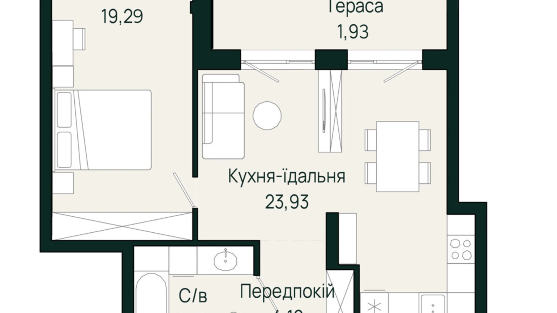 Продается 1-комнатная квартира 54.98 кв. м в Сокольниках, ул. Героев Крут - фото 2