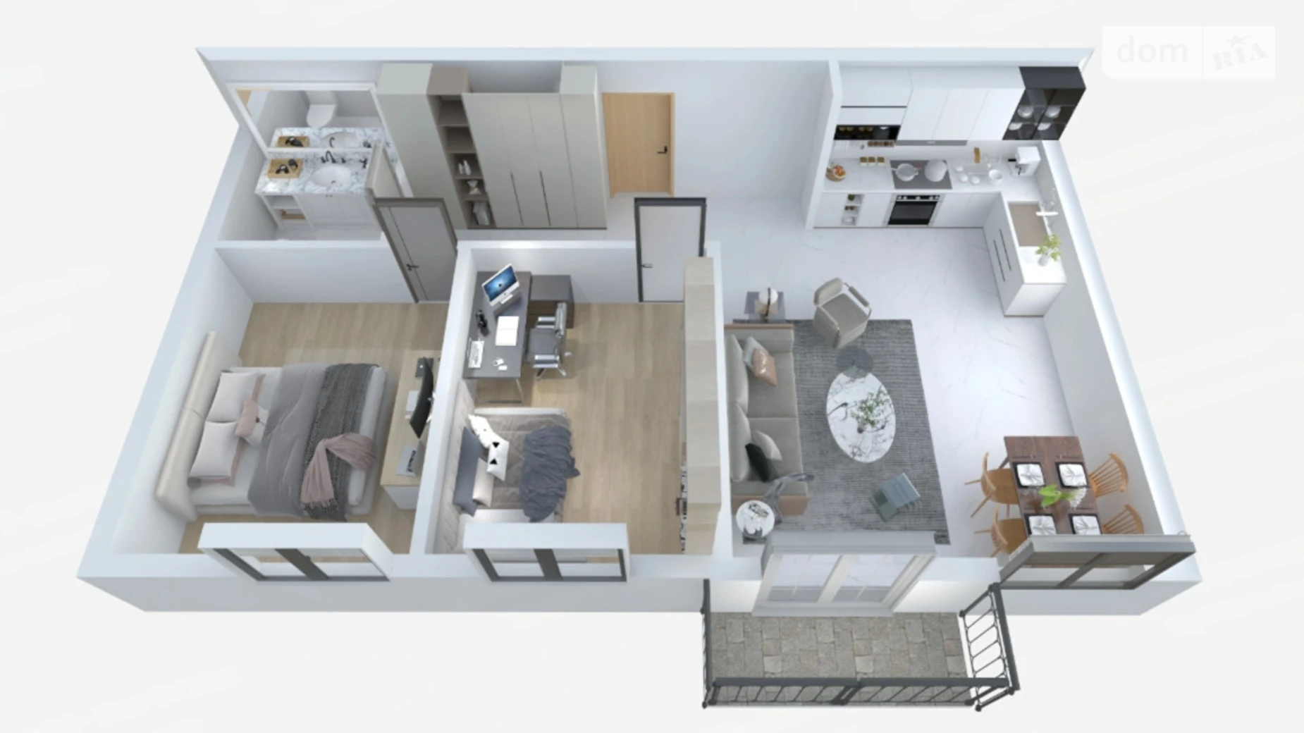 Продается 2-комнатная квартира 62 кв. м в, цена: 48500 $ - фото 2