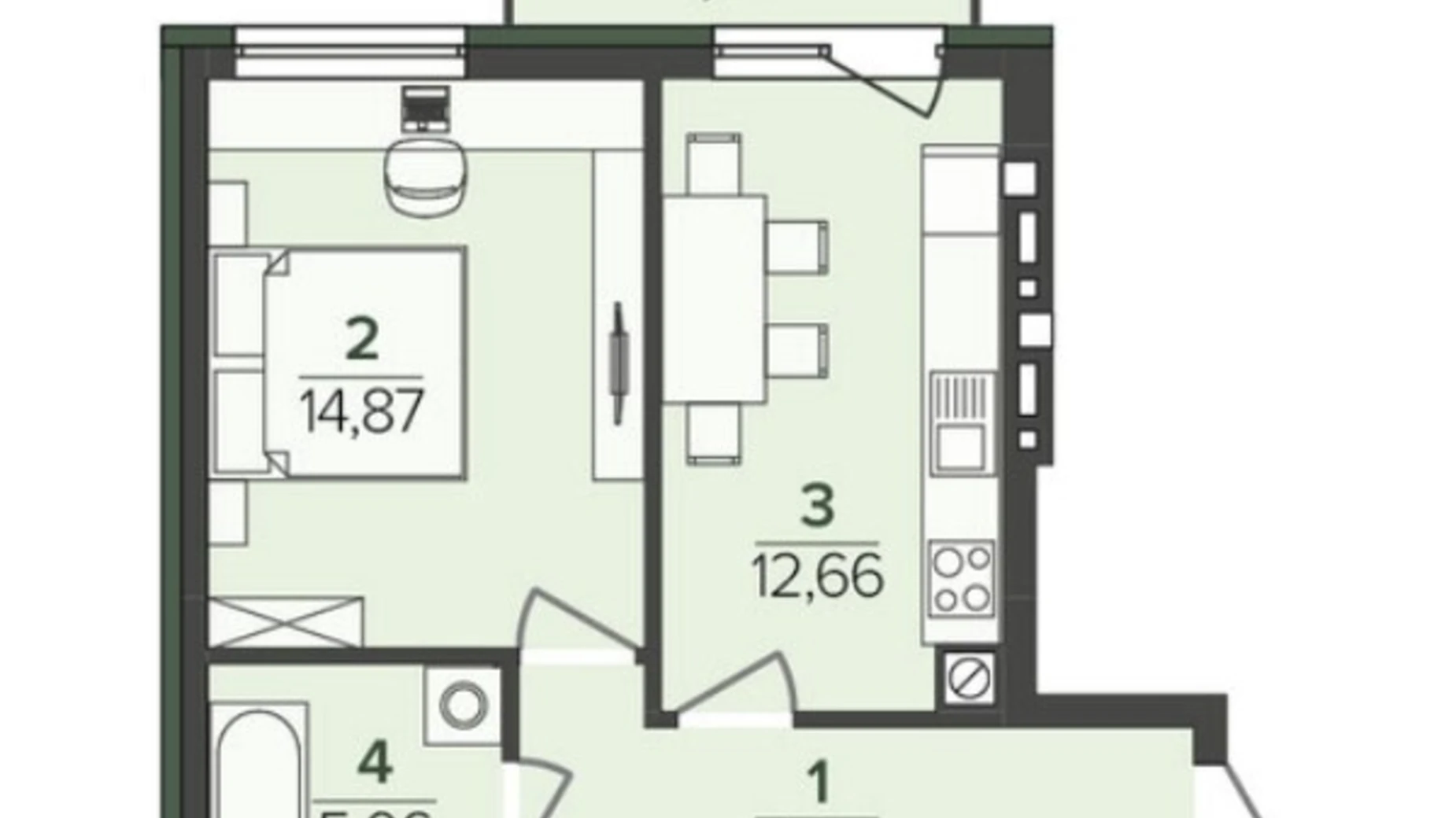 Продается 1-комнатная квартира 44.16 кв. м в Сокольниках, ул. Свободы - фото 3