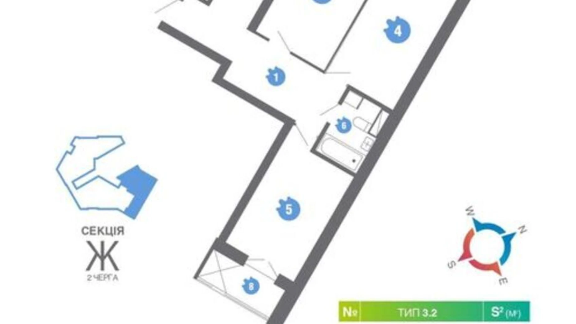 Продается 3-комнатная квартира 74.1 кв. м в Киеве, цена: 62000 $ - фото 2