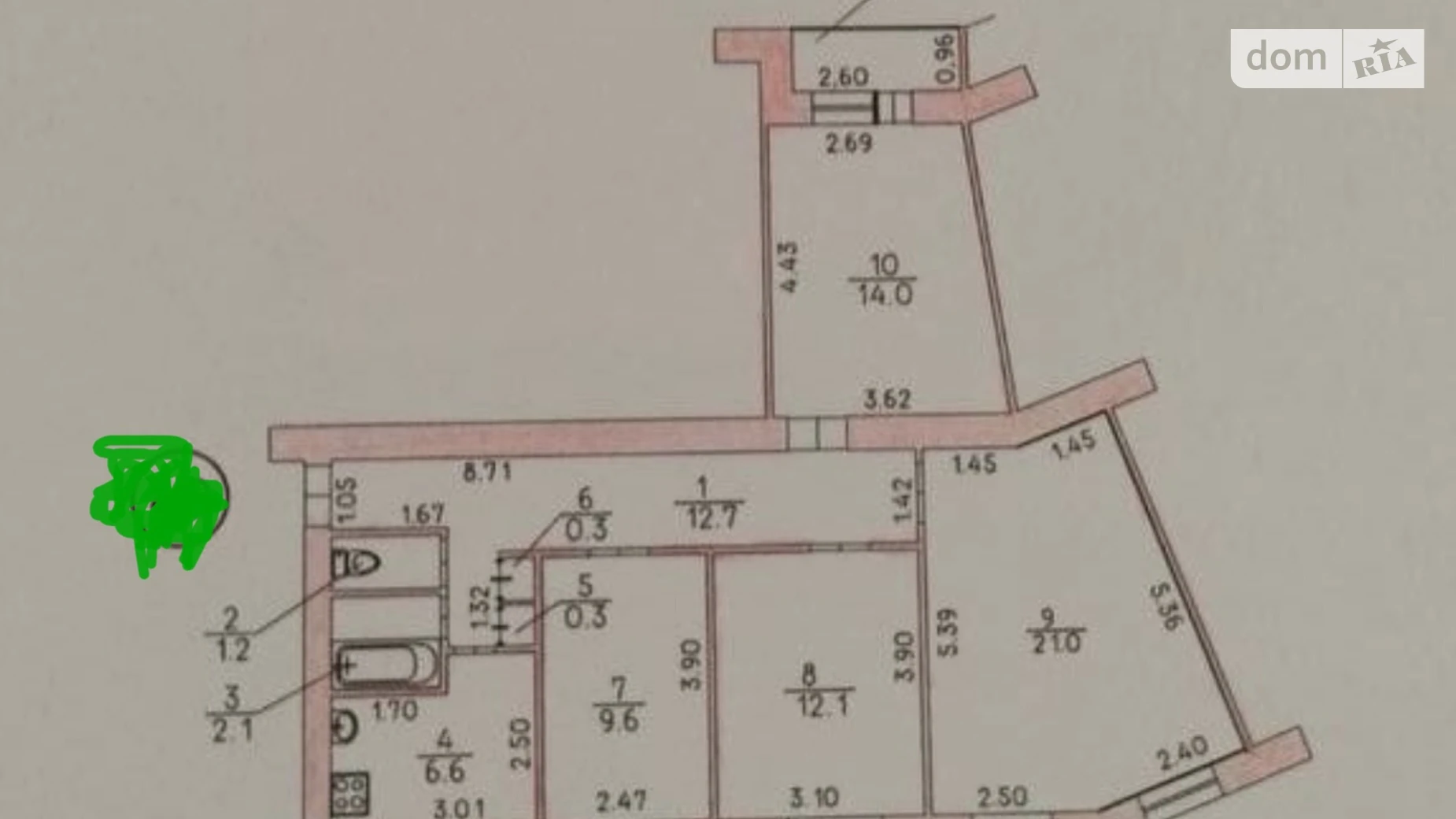 Продается 4-комнатная квартира 81.1 кв. м в Николаеве, просп. Мира, 21 - фото 2