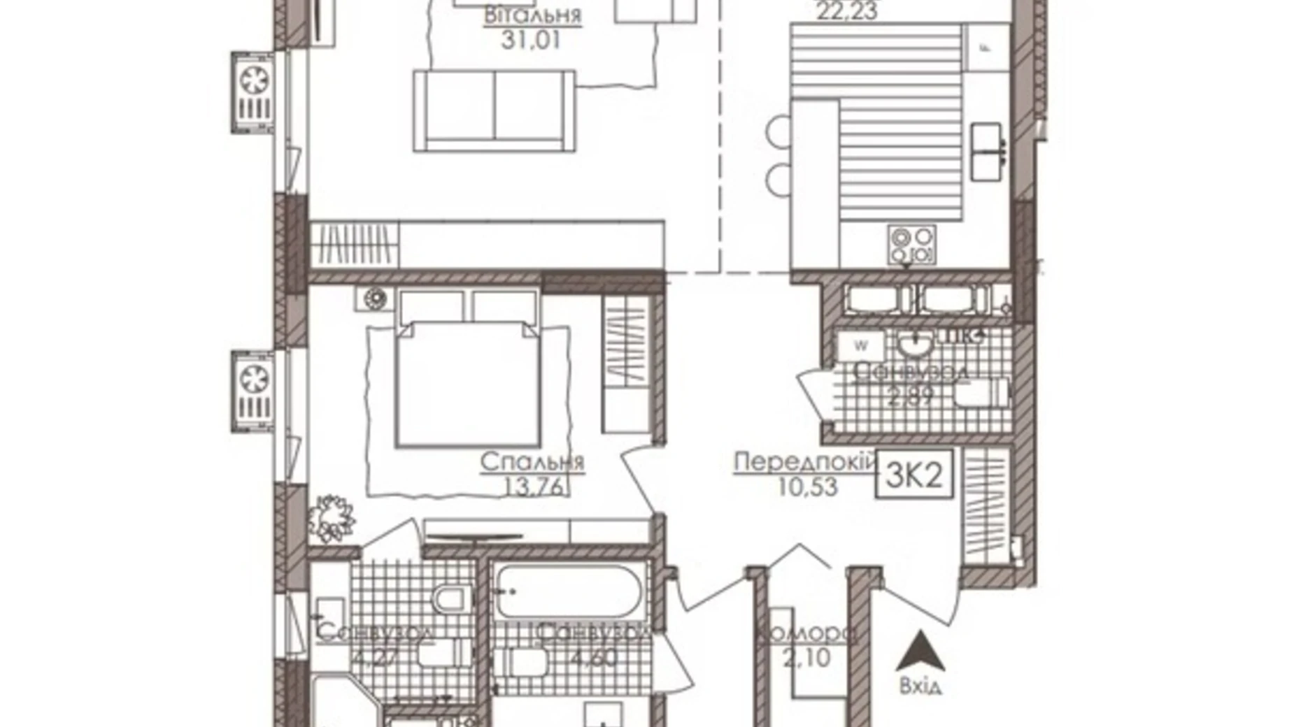 Продается 3-комнатная квартира 117 кв. м в Киеве, ул. Речная(Годовая), 4 - фото 3