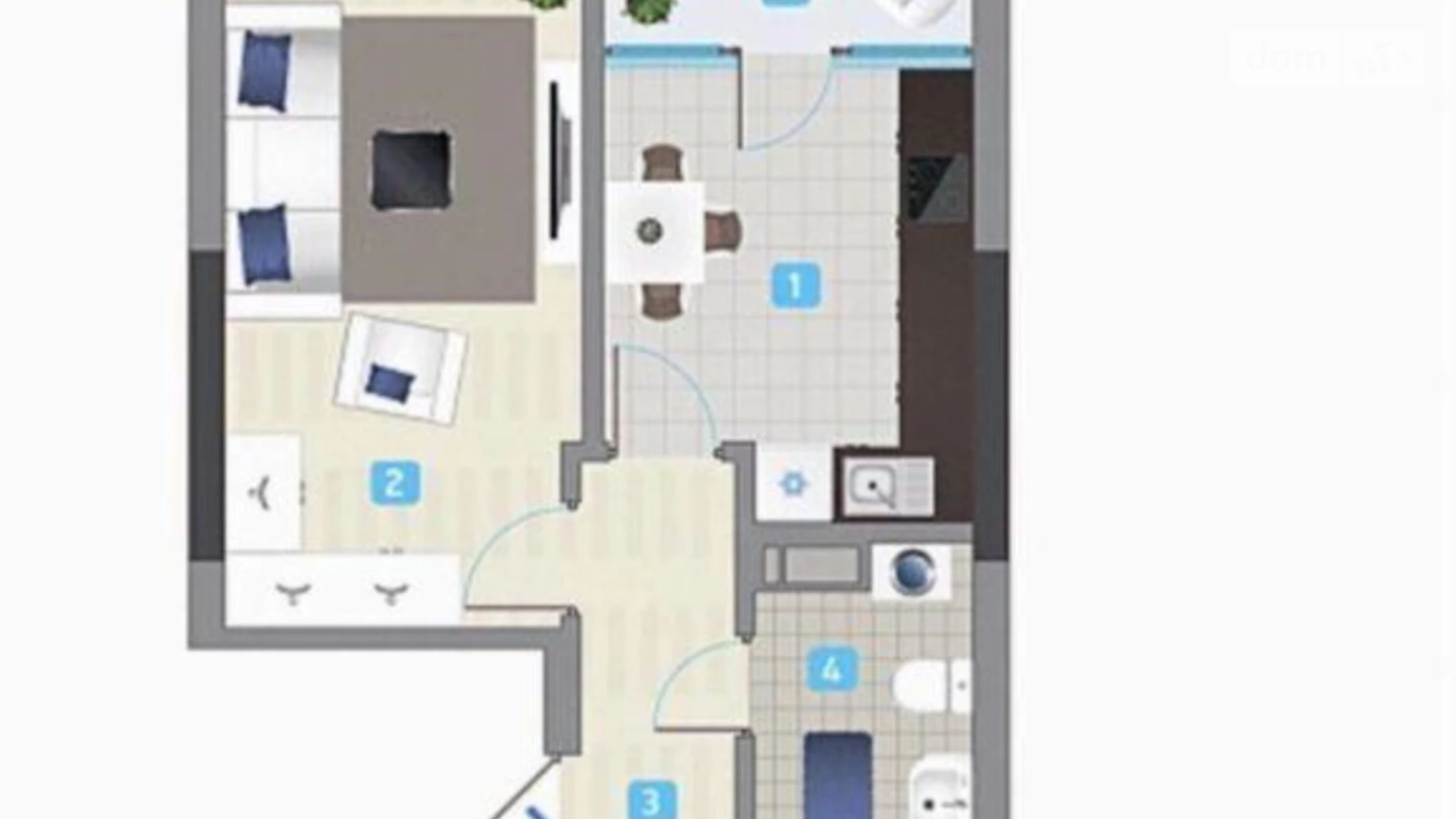 Продается 1-комнатная квартира 44 кв. м в Киеве, ул. Заречная, 1 - фото 2