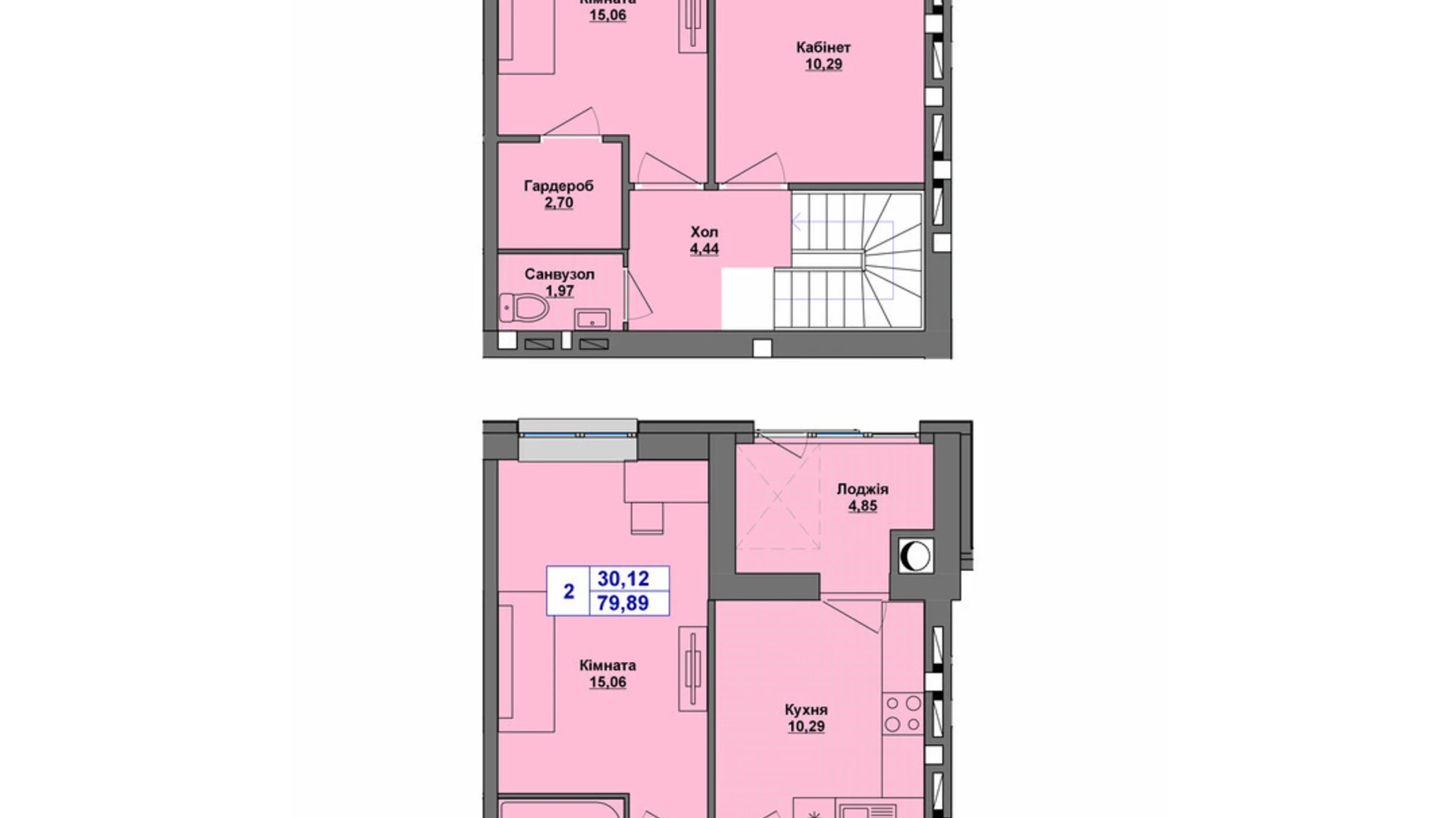 Продается 2-комнатная квартира 79.89 кв. м в Хмельницком, цена: 63912 $ - фото 2