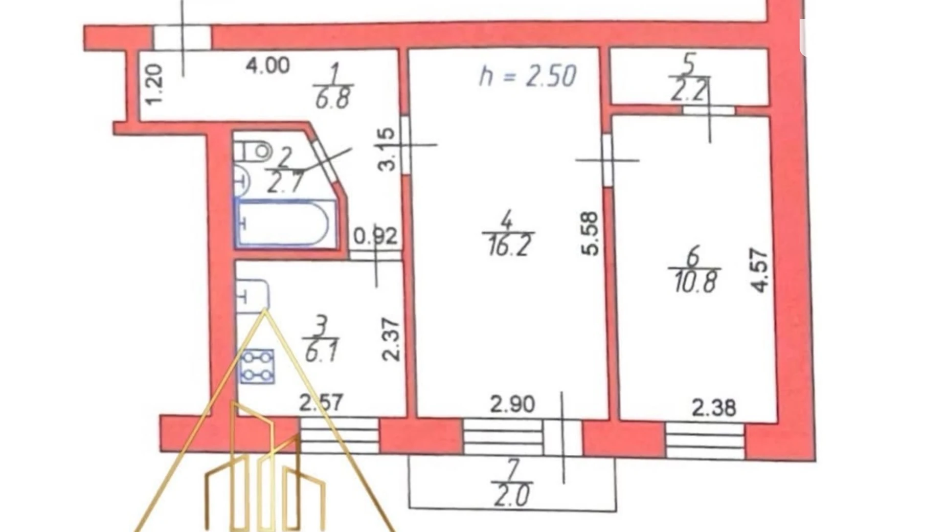 2-комнатная квартира 46.8 кв. м в Луцке, цена: 46000 $ - фото 5