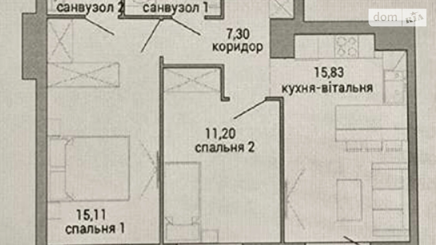 Продается 2-комнатная квартира 61.9 кв. м в Виннице, ул. Келецкая, 125Г - фото 5