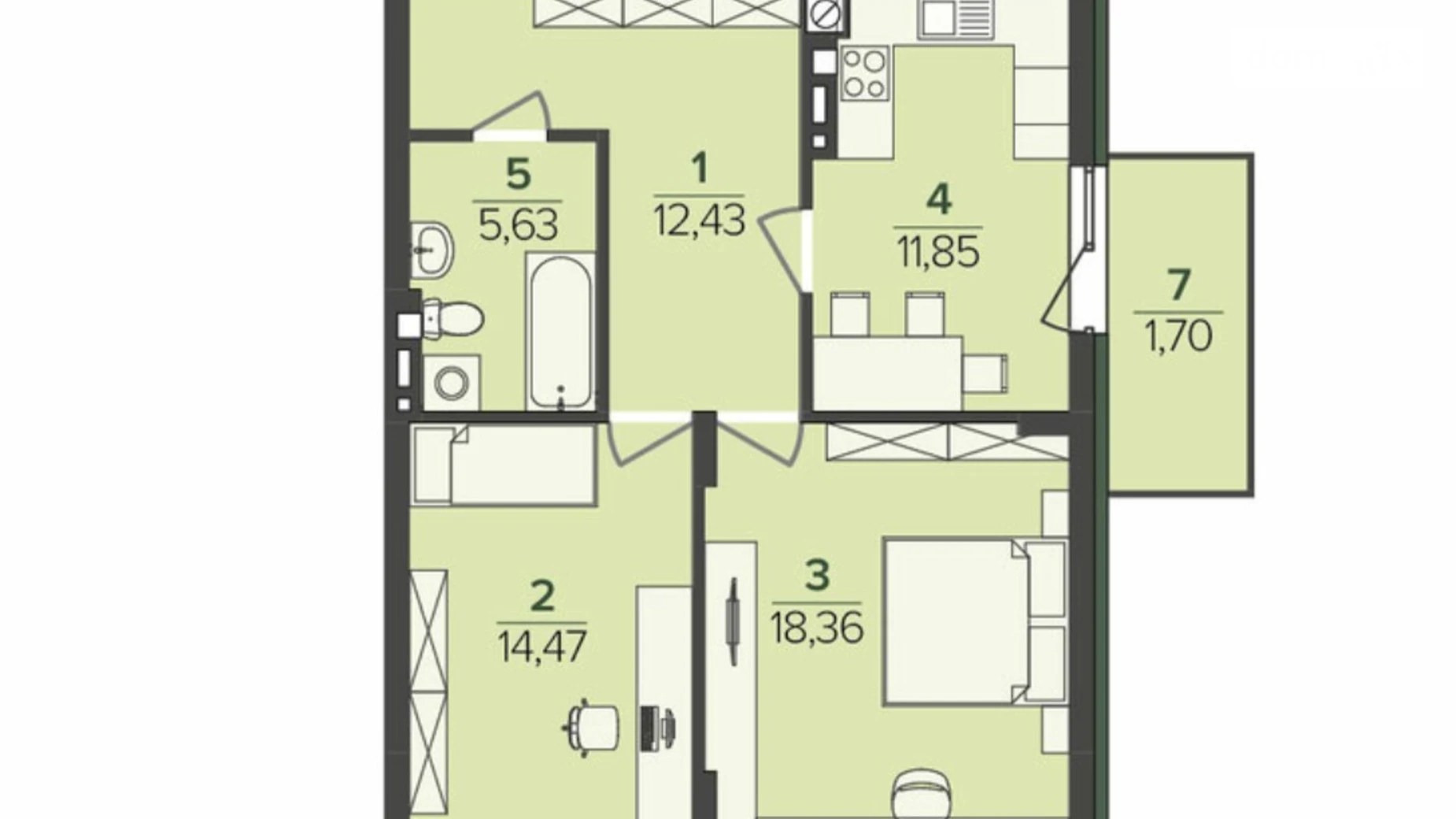 Продается 2-комнатная квартира 66.16 кв. м в Сокольниках, ул. Скниловская - фото 2