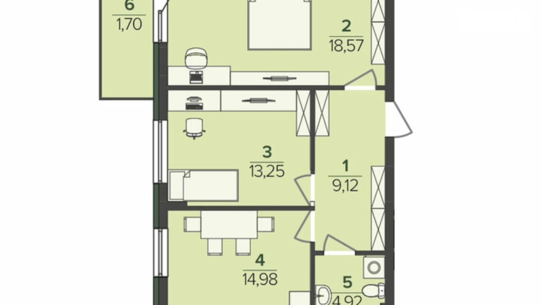 Продается 2-комнатная квартира 62.54 кв. м в Сокольниках, ул. Свободы - фото 3