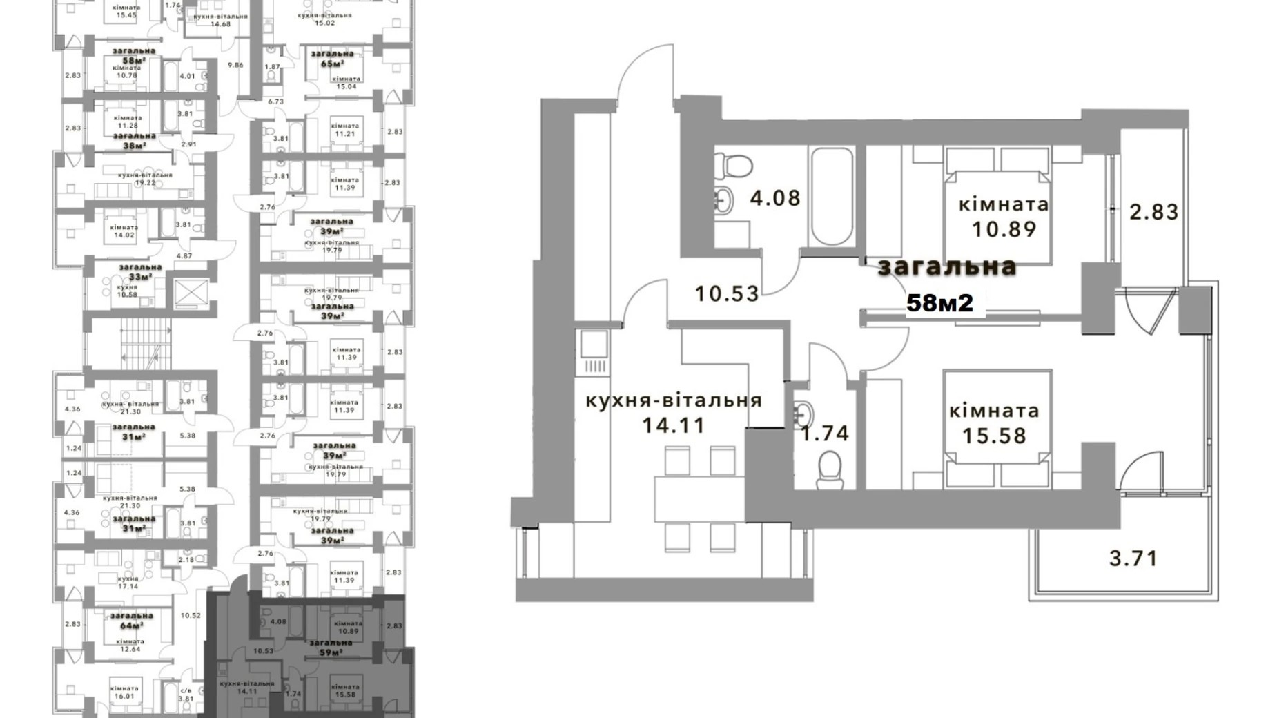 Продается 2-комнатная квартира 57.78 кв. м в Гостомеле, ул. Соборная, 1 - фото 2