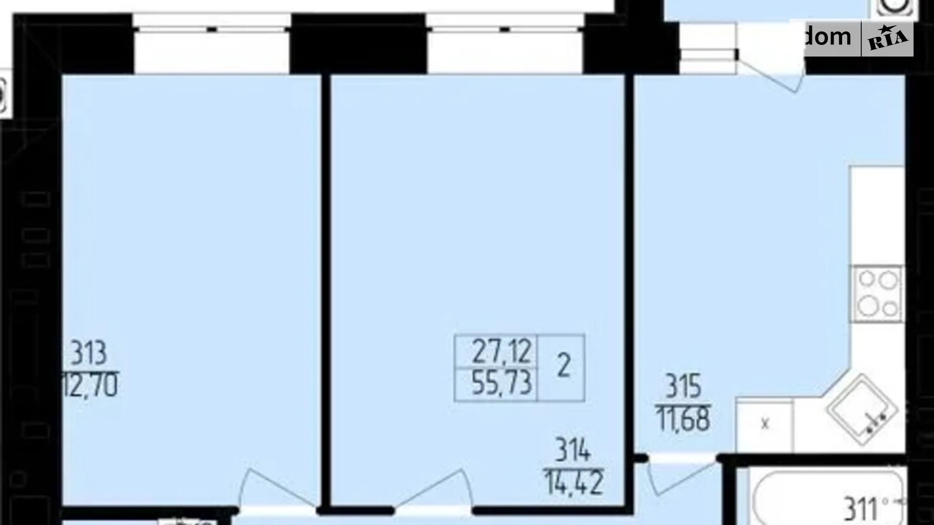 Продается 2-комнатная квартира 55.73 кв. м в Хмельницком, пер. Франко Ивана, 8 - фото 3
