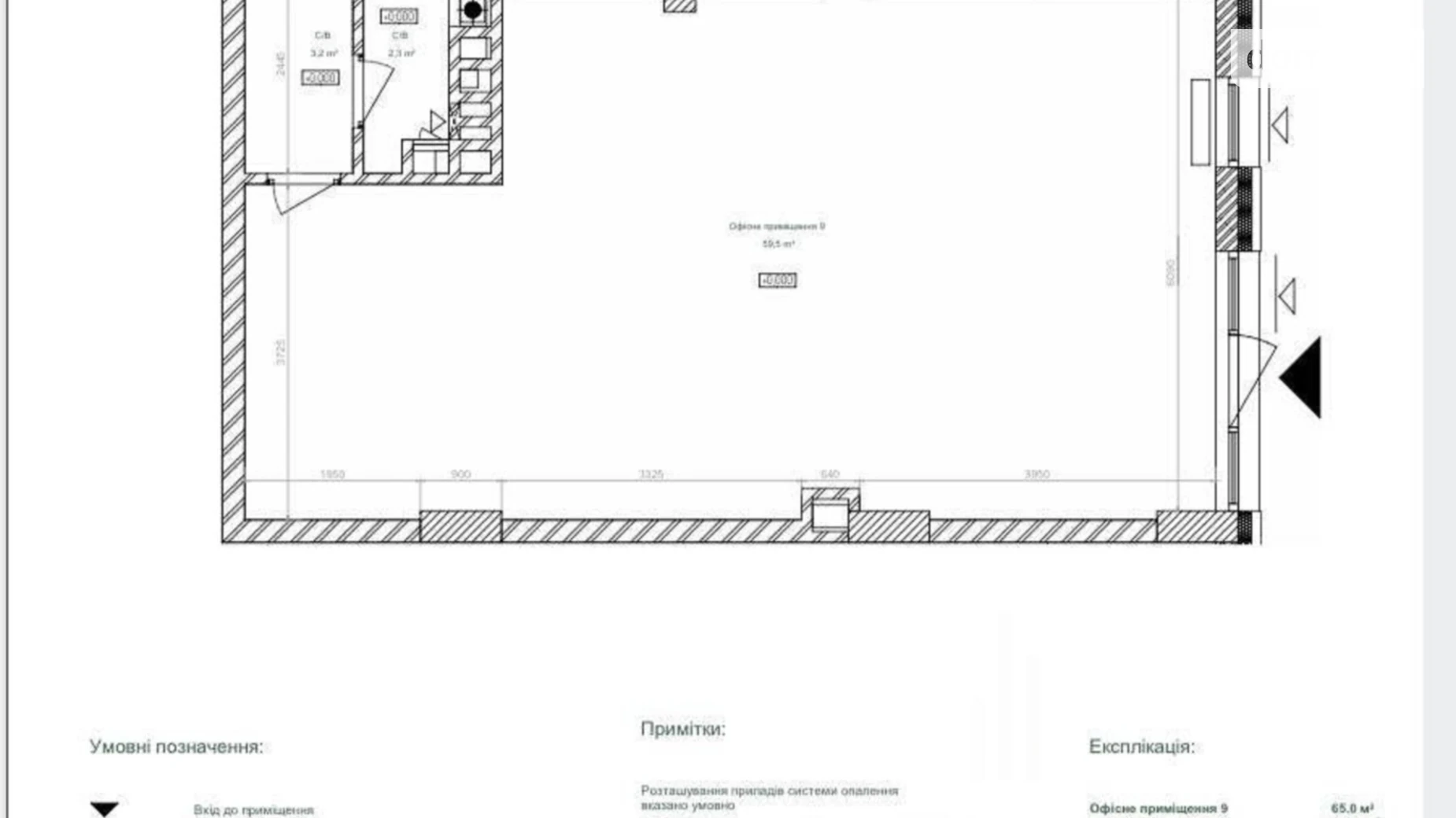Сдается в аренду помещения свободного назначения 65.9 кв. м в 9-этажном здании, цена: 78000 грн - фото 4