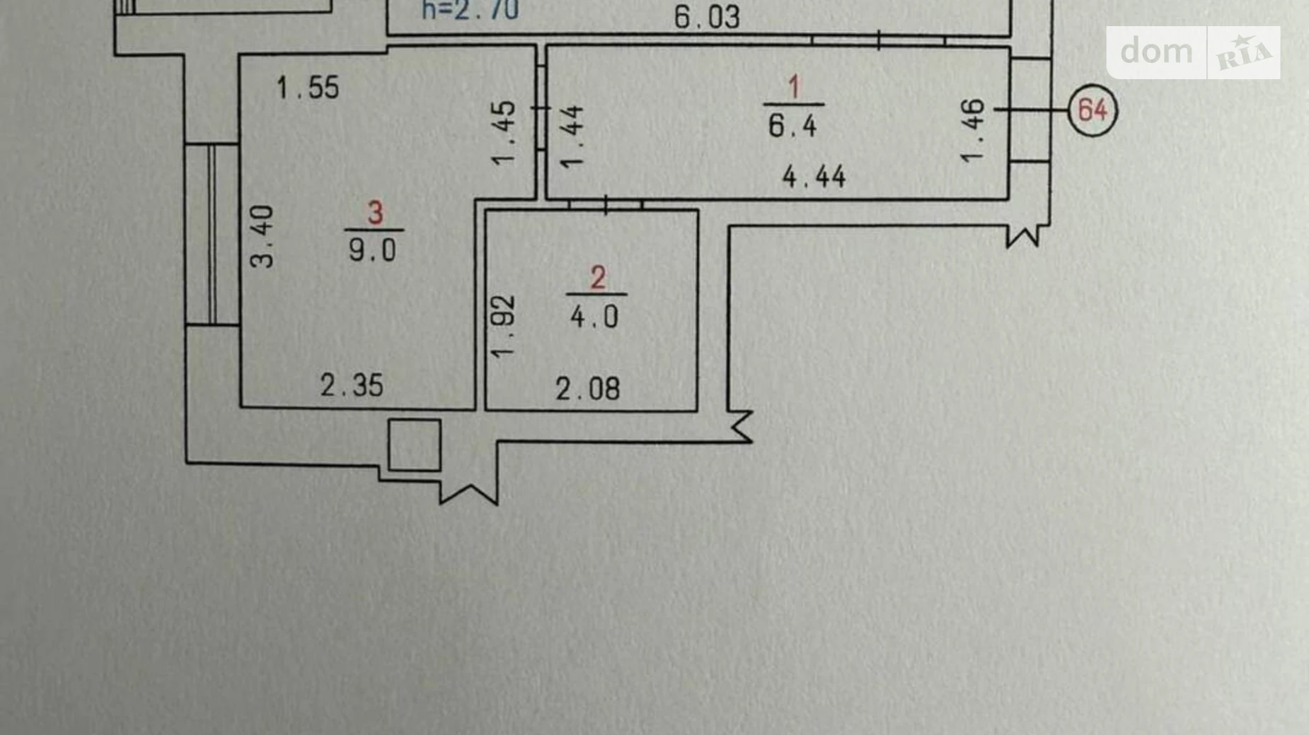 Продается 1-комнатная квартира 43.3 кв. м в Хмельницком, цена: 37800 $ - фото 3